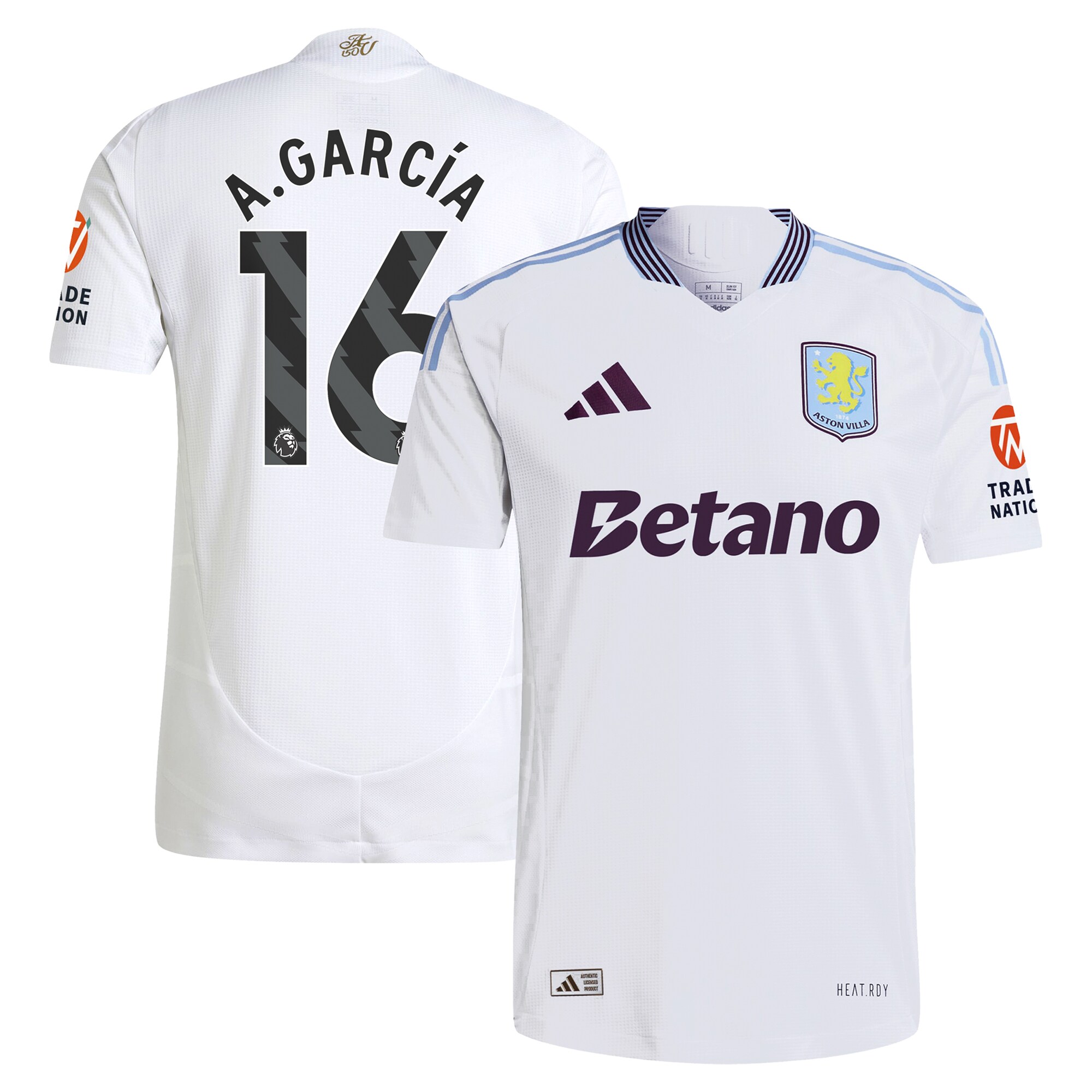 aston villa adidas away authentic shirt 2024-25 with a.garcía 16 printing Collection - Aston Villa Official Store