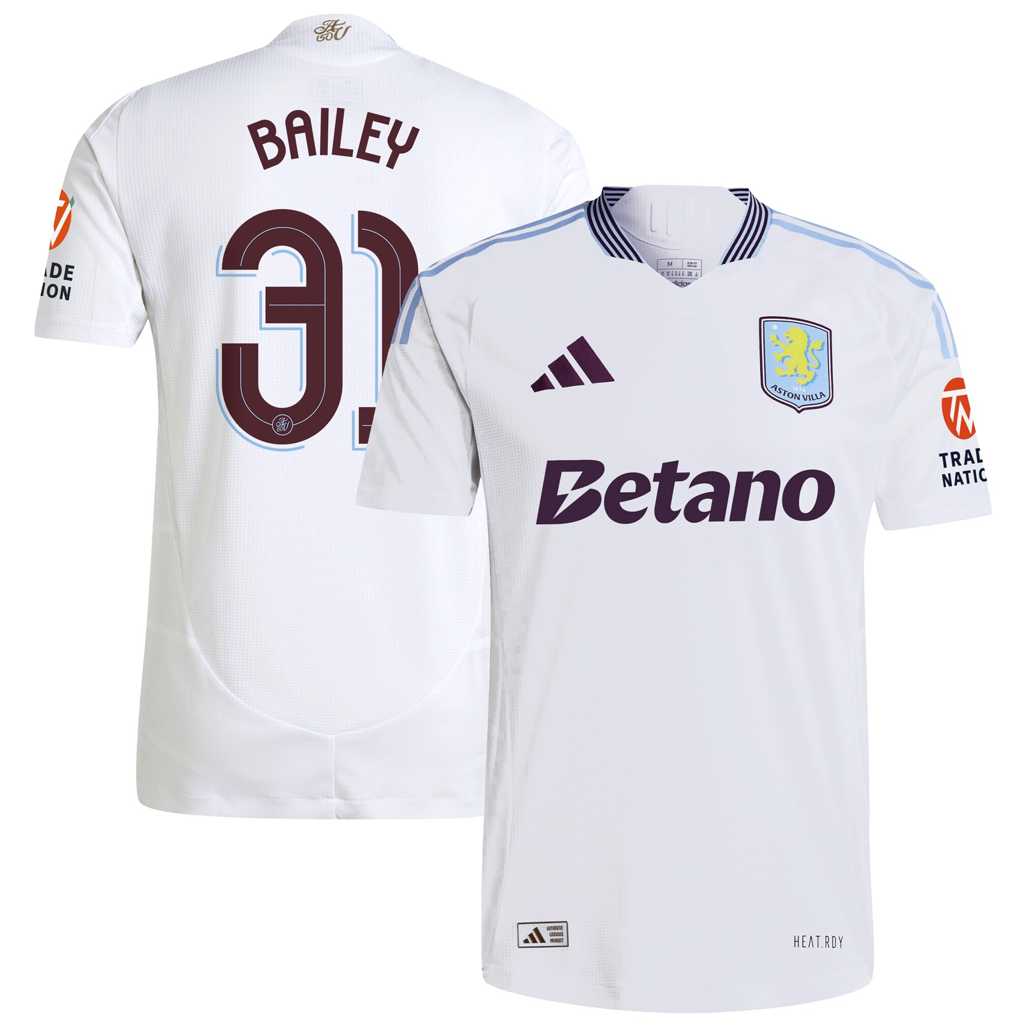 aston villa adidas away authentic shirt 2024-25 with bailey 31 cup printing Collection - Aston Villa Official Store