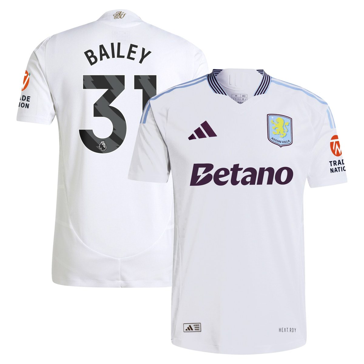 aston villa adidas away authentic shirt 2024-25 with bailey 31 printing Collection - Aston Villa Official Store