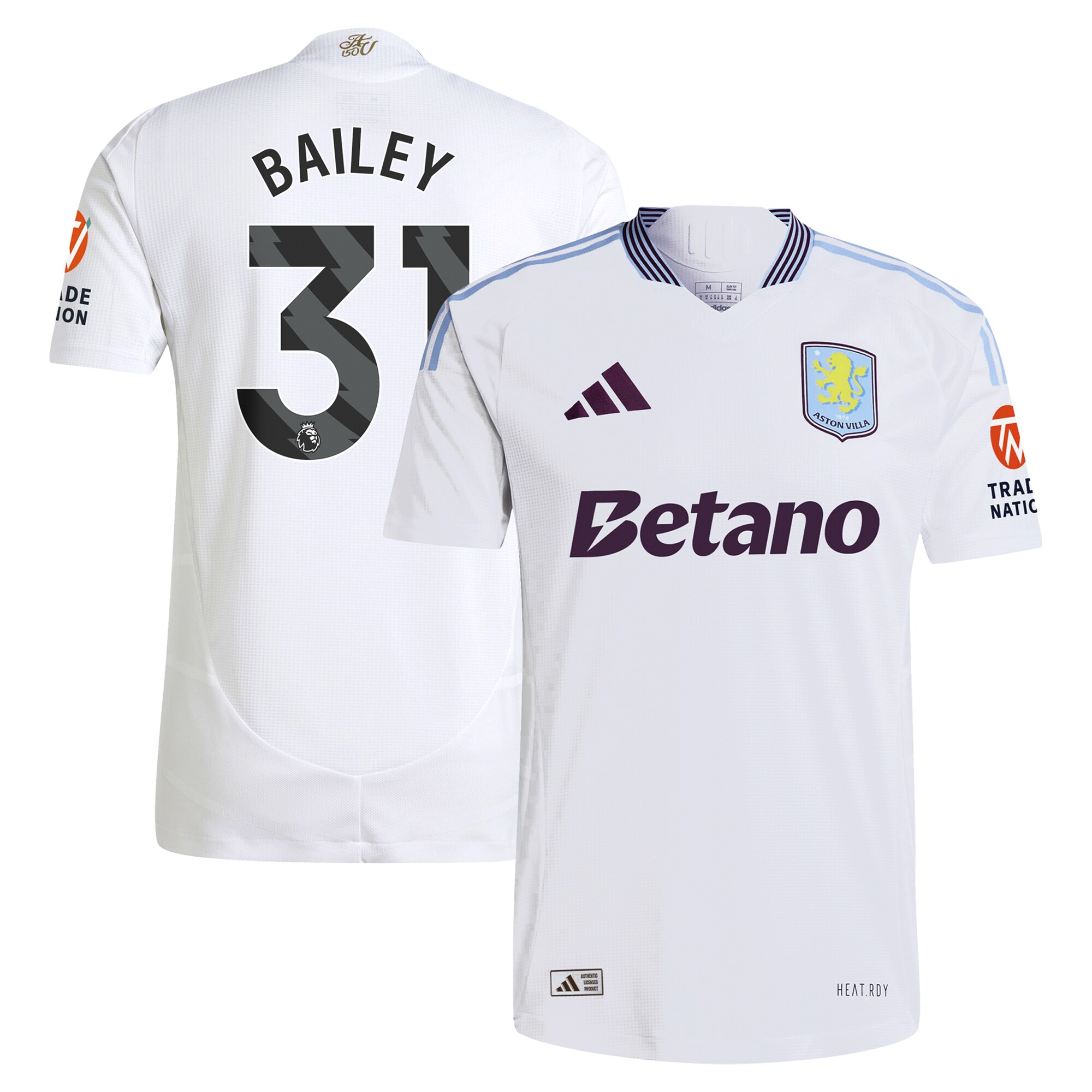 aston villa adidas away authentic shirt 2024-25 with bailey 31 printing Collection - Aston Villa Official Store