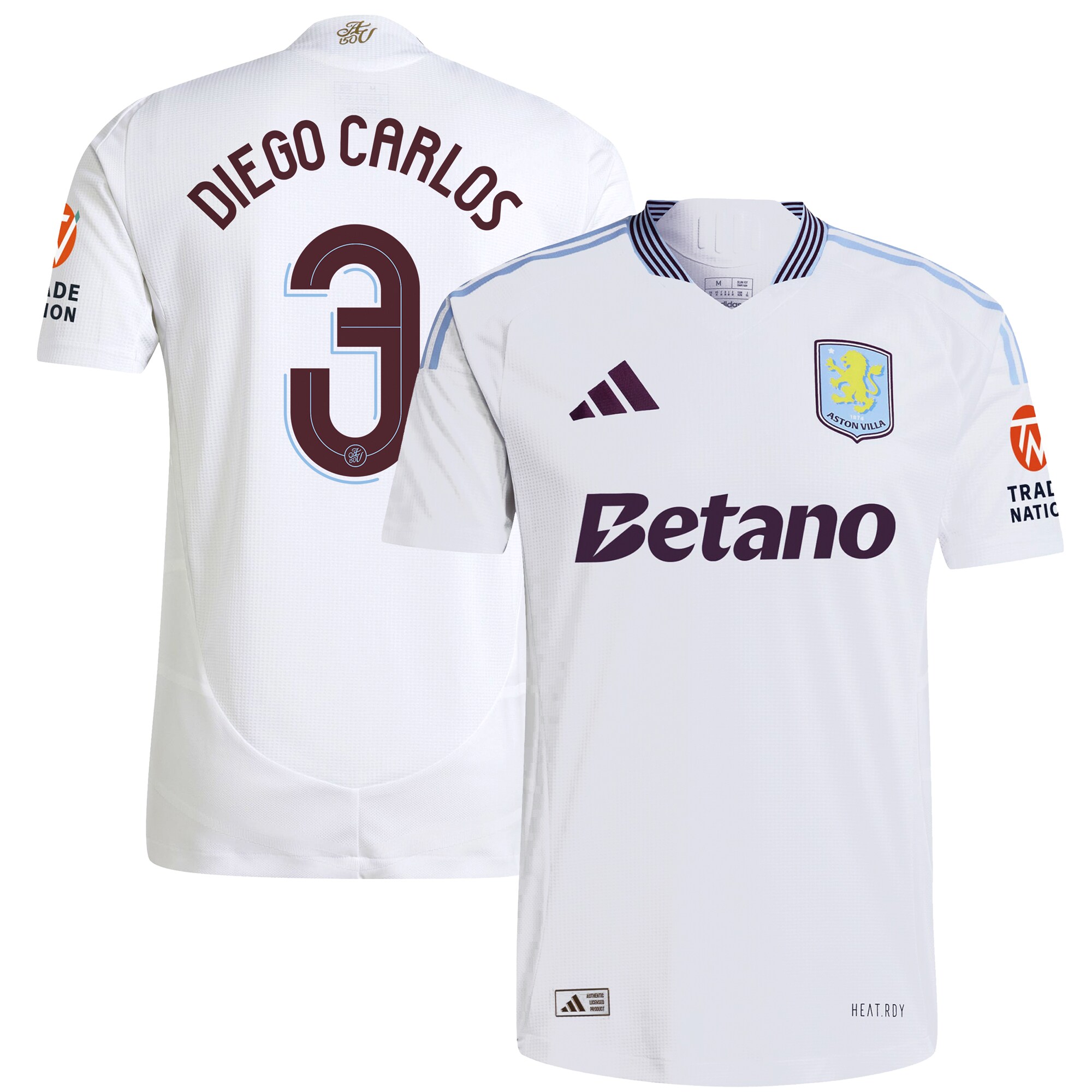 aston villa adidas away authentic shirt 2024-25 with diego carlos 3 cup printing Collection - Aston Villa Official Store