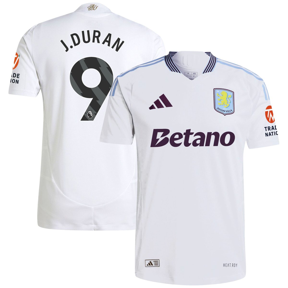 aston villa adidas away authentic shirt 2024-25 with j.duran 9 printing Collection - Aston Villa Official Store