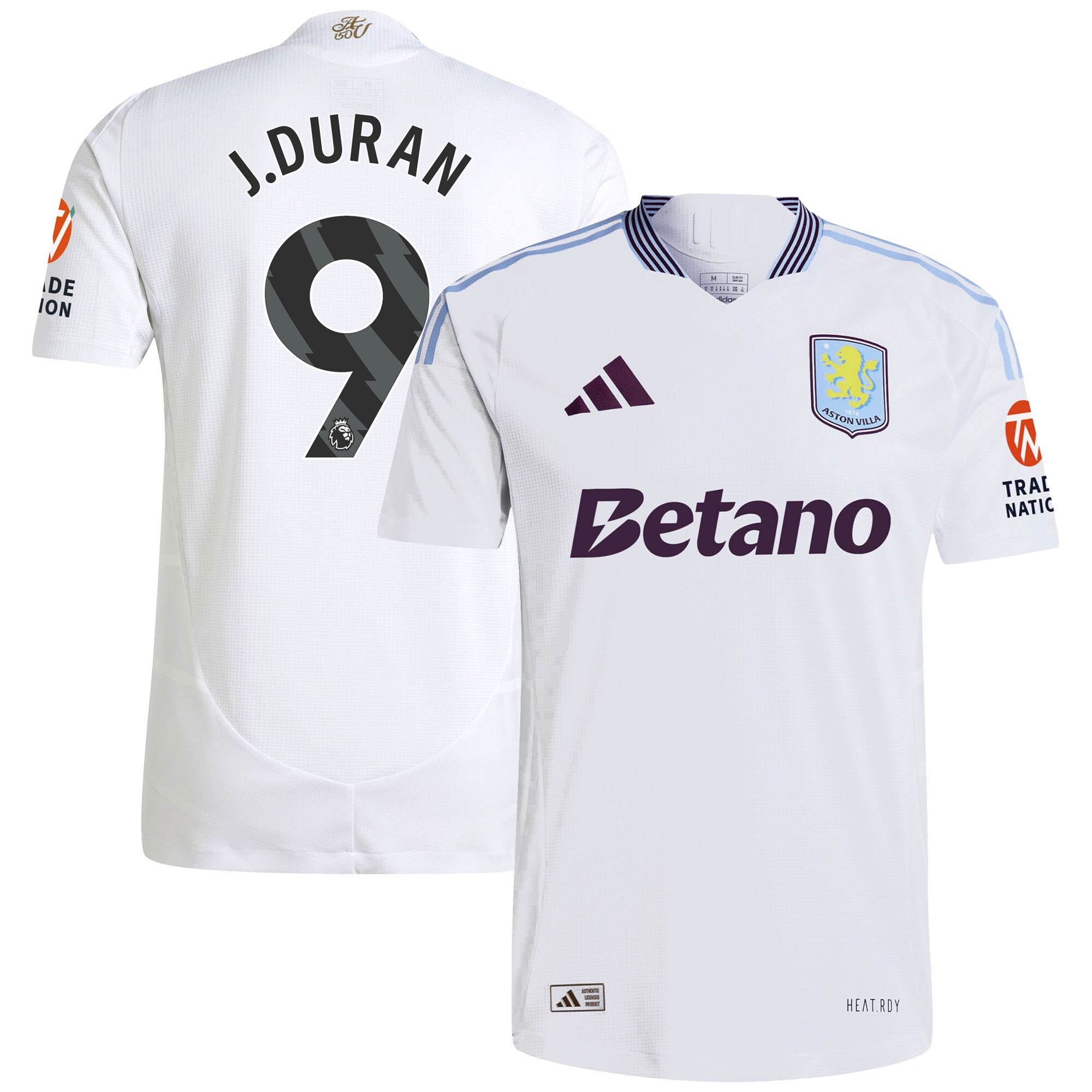 aston villa adidas away authentic shirt 2024-25 with j.duran 9 printing Collection - Aston Villa Official Store
