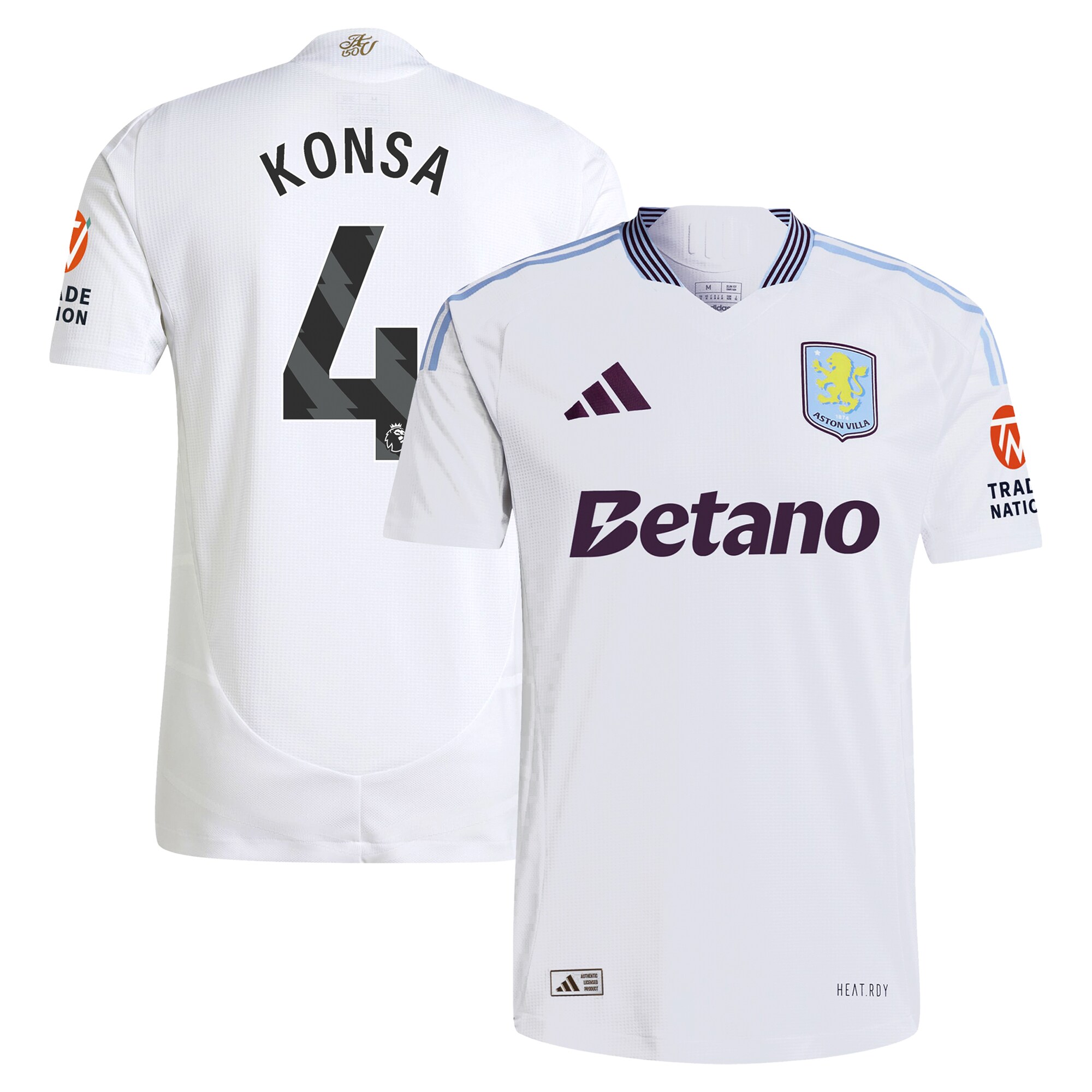 aston villa adidas away authentic shirt 2024-25 with konsa 4 printing Collection - Aston Villa Official Store