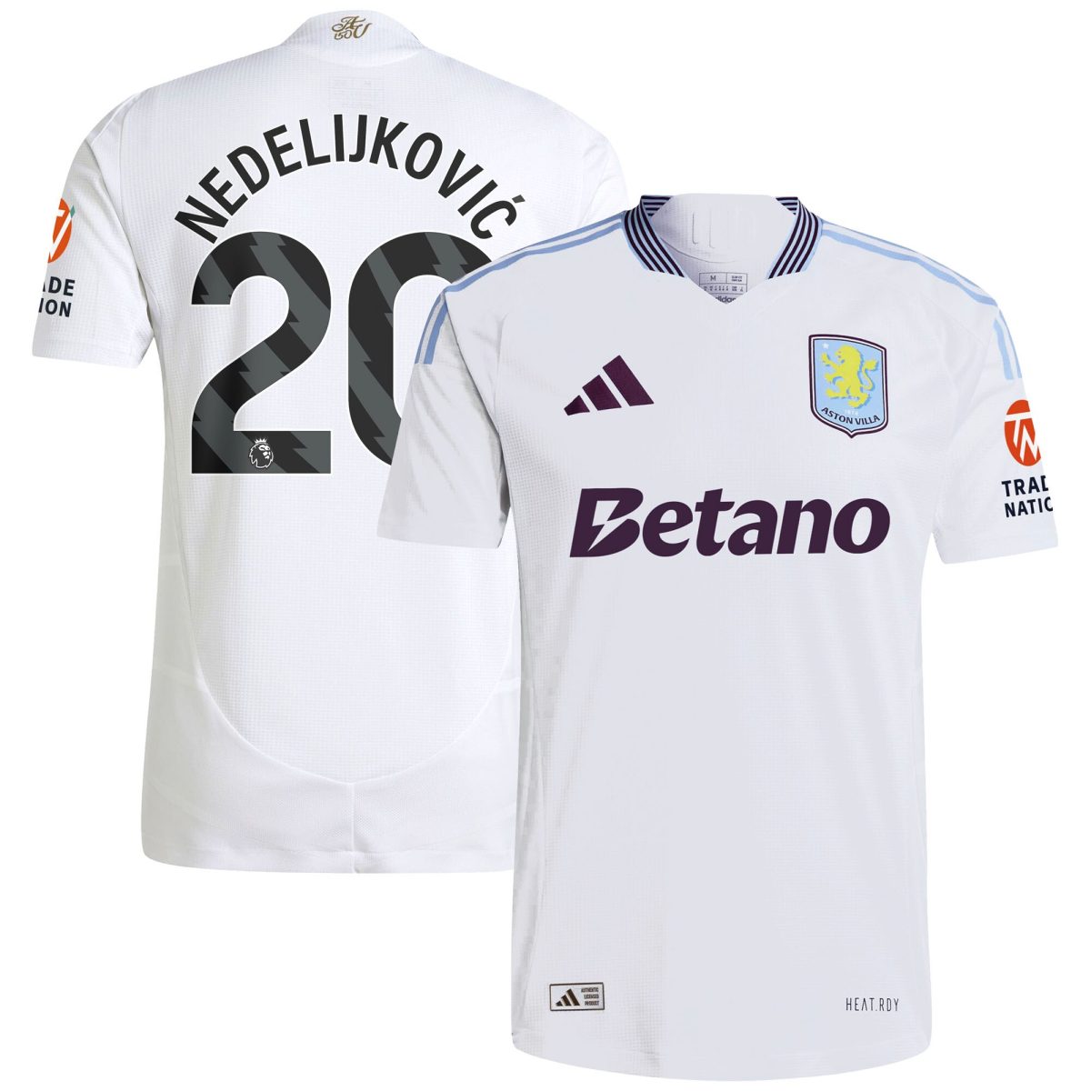 aston villa adidas away authentic shirt 2024-25 with nedeljković 20 printing Collection - Aston Villa Official Store
