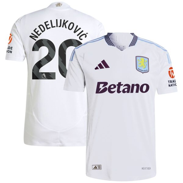 aston villa adidas away authentic shirt 2024-25 with nedeljković 20 printing Collection - Aston Villa Official Store