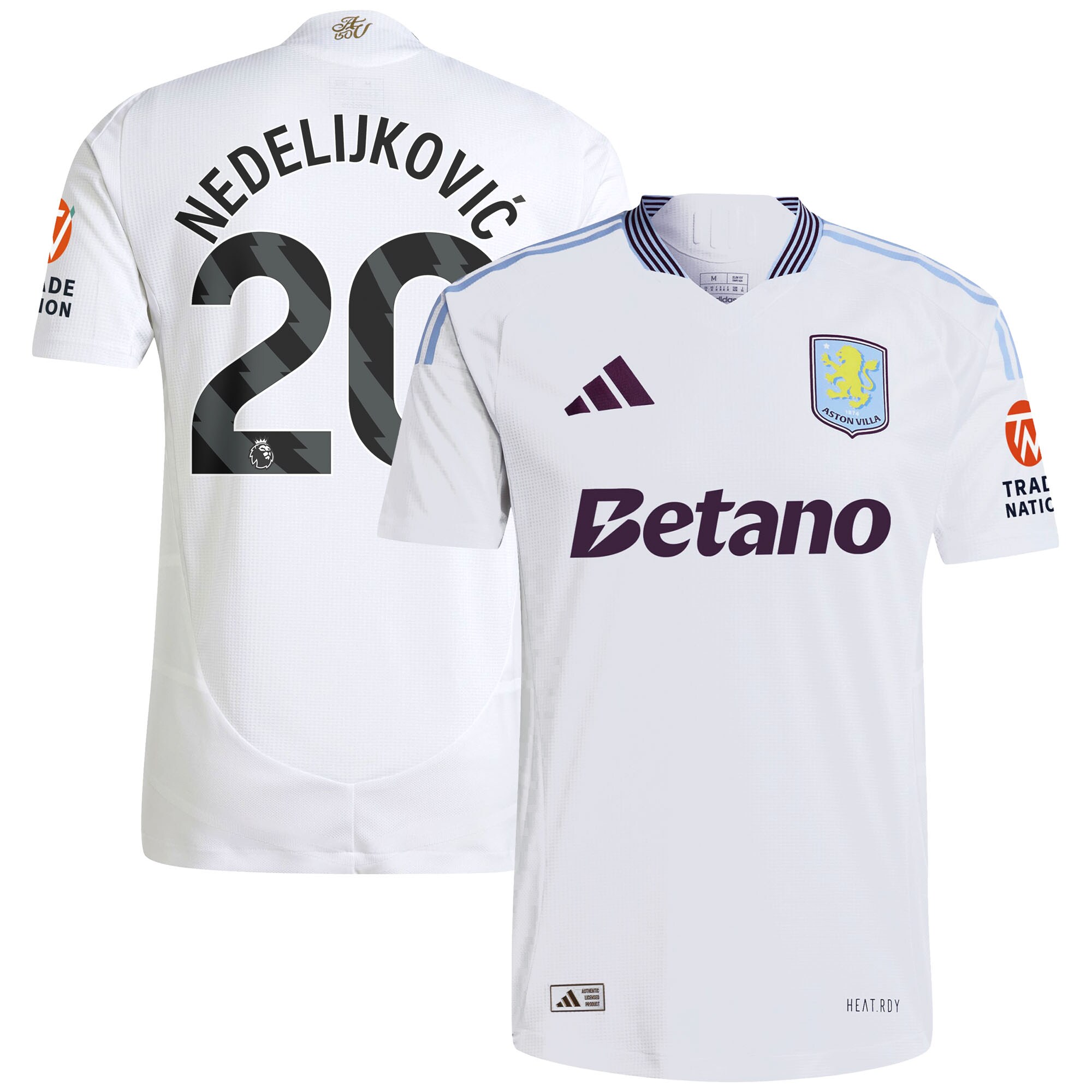 aston villa adidas away authentic shirt 2024-25 with nedeljković 20 printing Collection - Aston Villa Official Store
