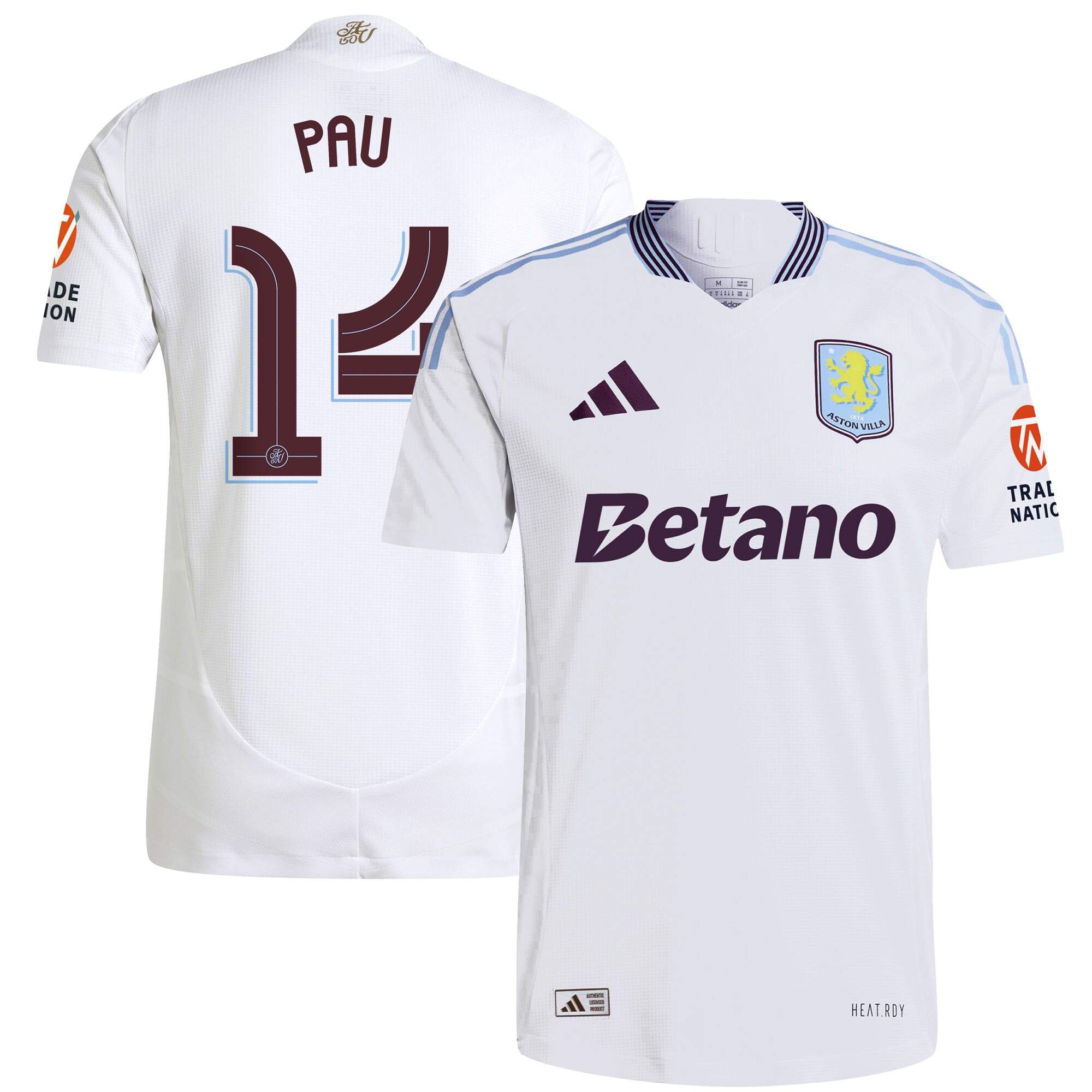 aston villa adidas away authentic shirt 2024-25 with pau 14 cup printing Collection - Aston Villa Official Store