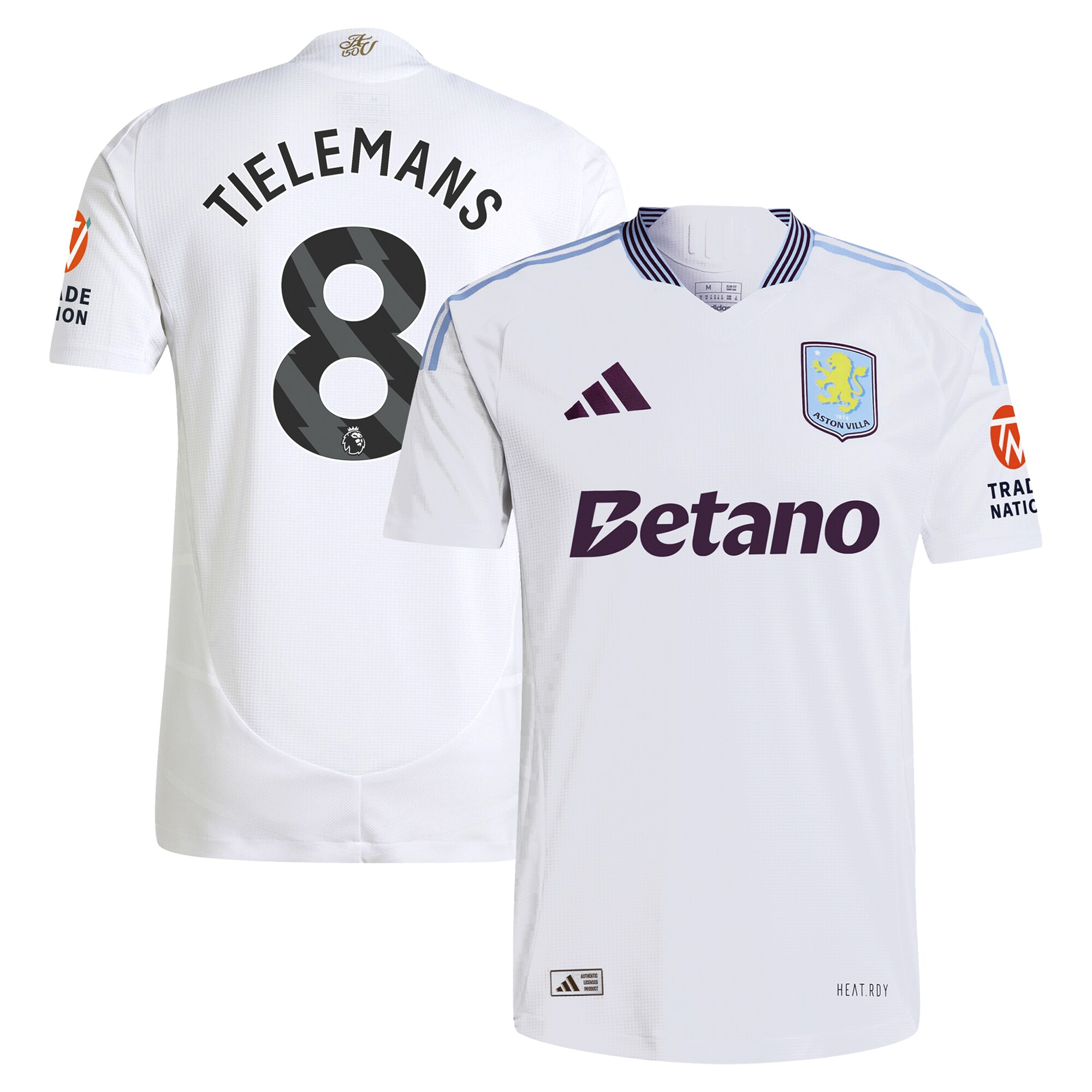aston villa adidas away authentic shirt 2024-25 with tielemans 8 printing Collection - Aston Villa Official Store