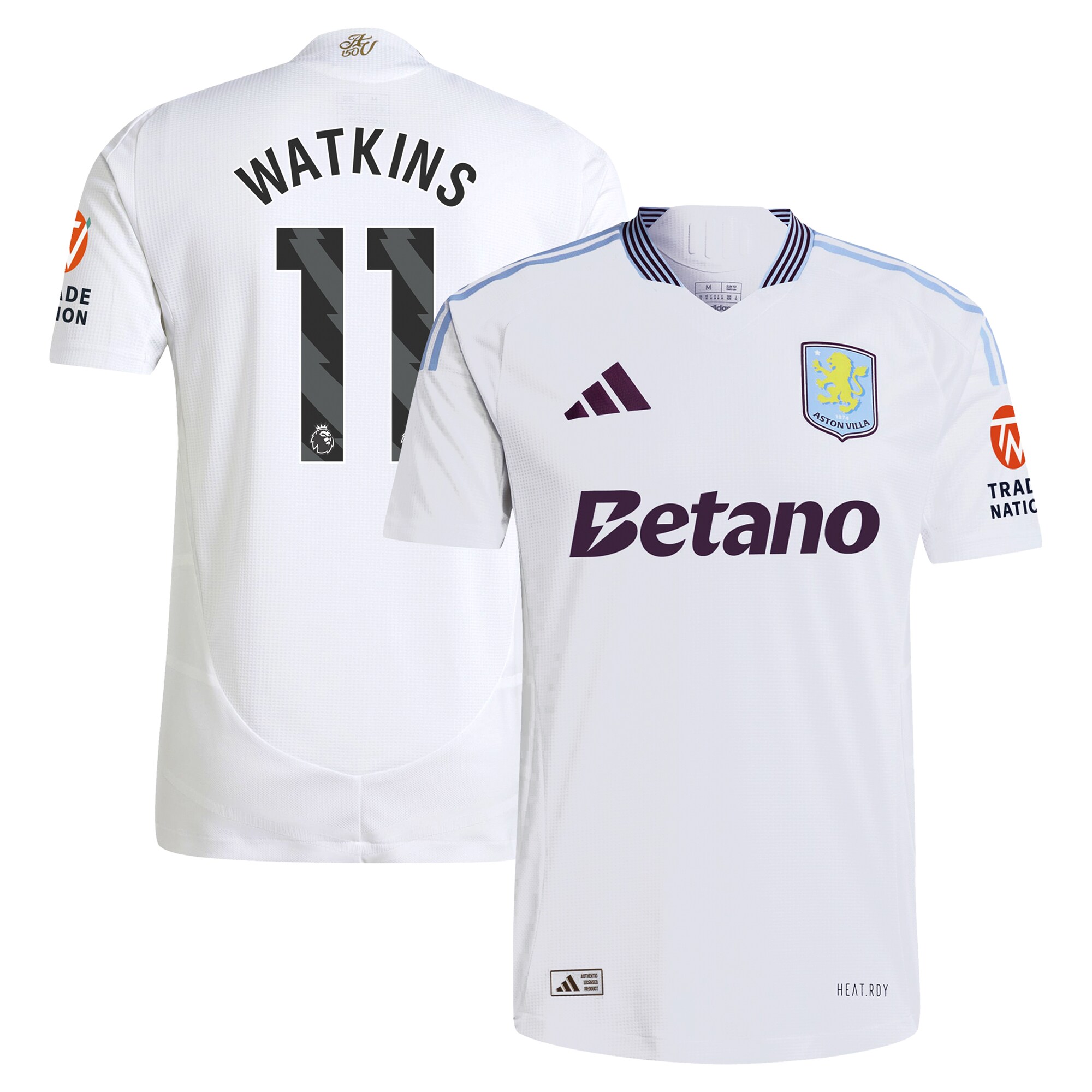 aston villa adidas away authentic shirt 2024-25 with watkins 11 printing Collection - Aston Villa Official Store