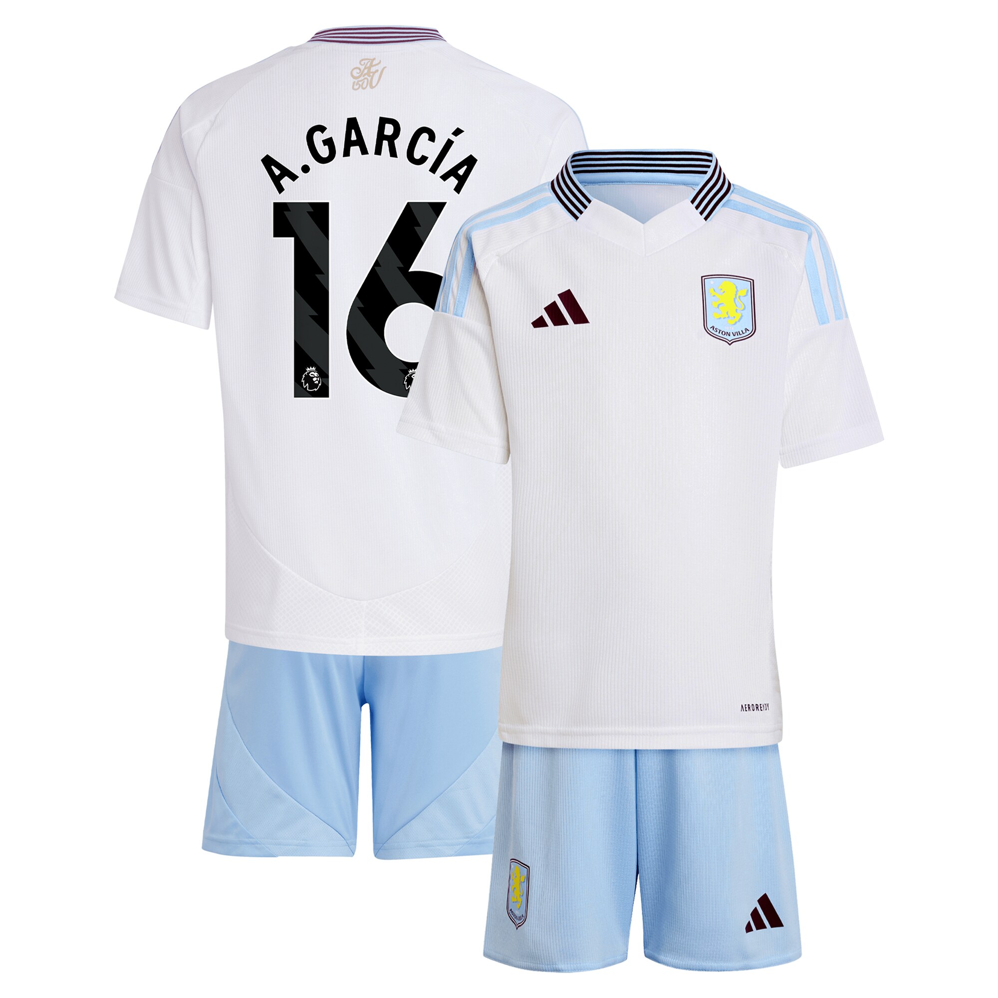 aston villa adidas away mini kit 2024-25 with a.garcía 16 printing Collection - Aston Villa Official Store