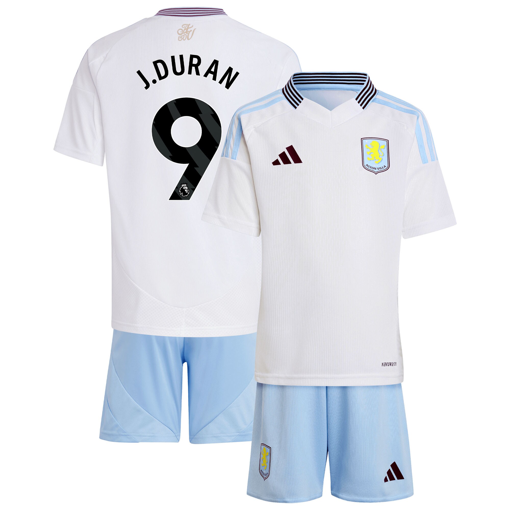 aston villa adidas away mini kit 2024-25 with j.duran 9 printing Collection - Aston Villa Official Store