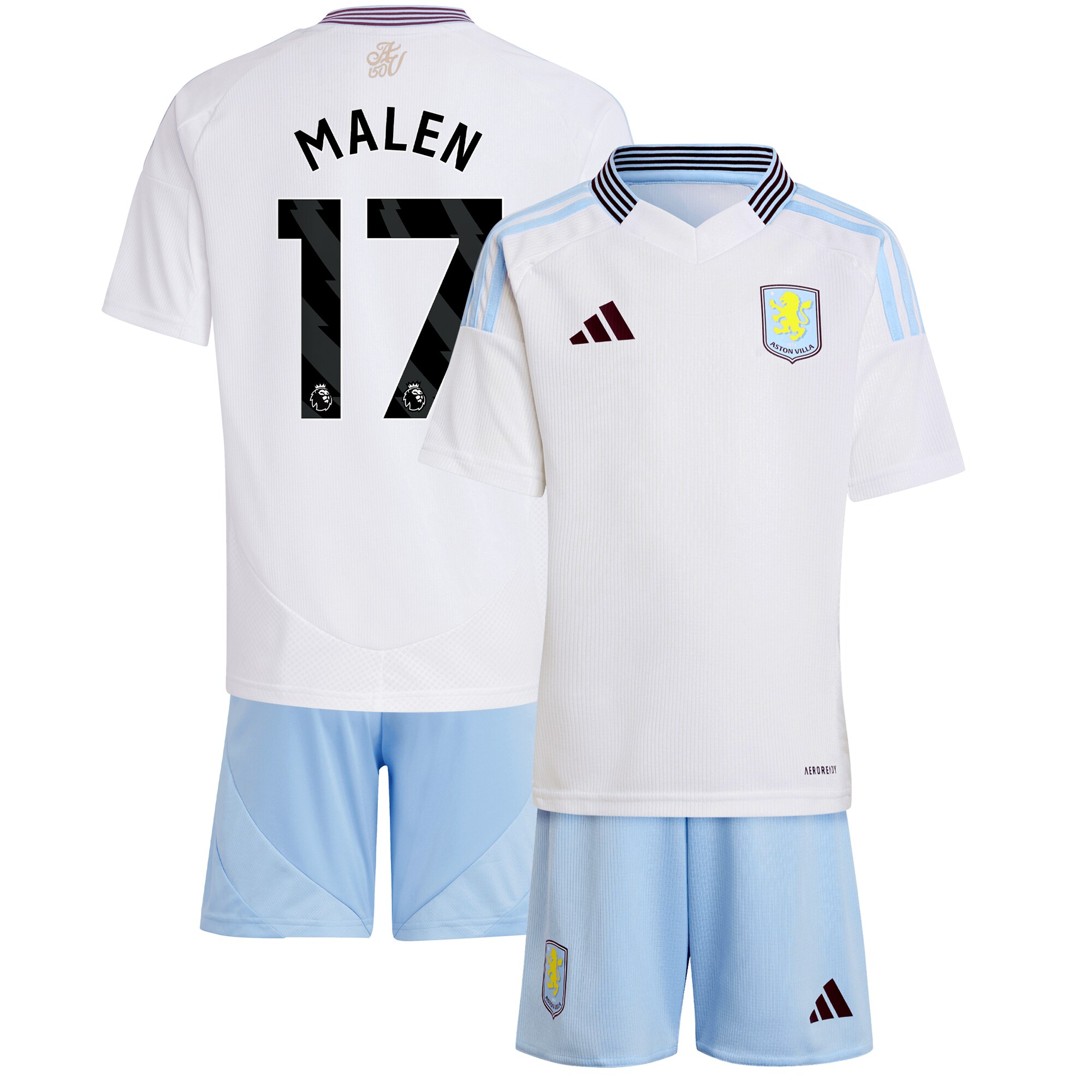 aston villa adidas away mini kit 2024-25 with malen 17 printing Collection - Aston Villa Official Store