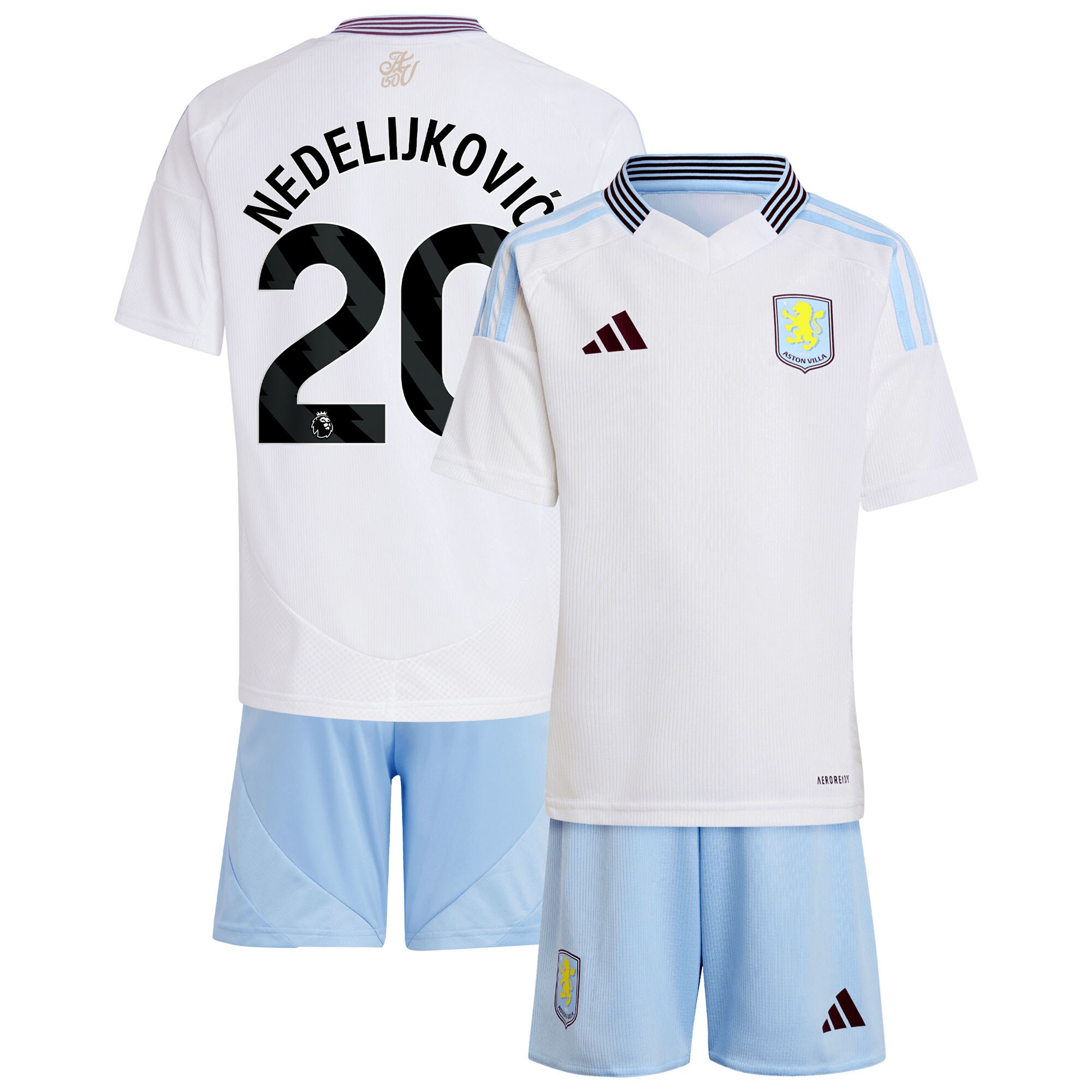 aston villa adidas away mini kit 2024-25 with nedeljković 20 printing Collection - Aston Villa Official Store