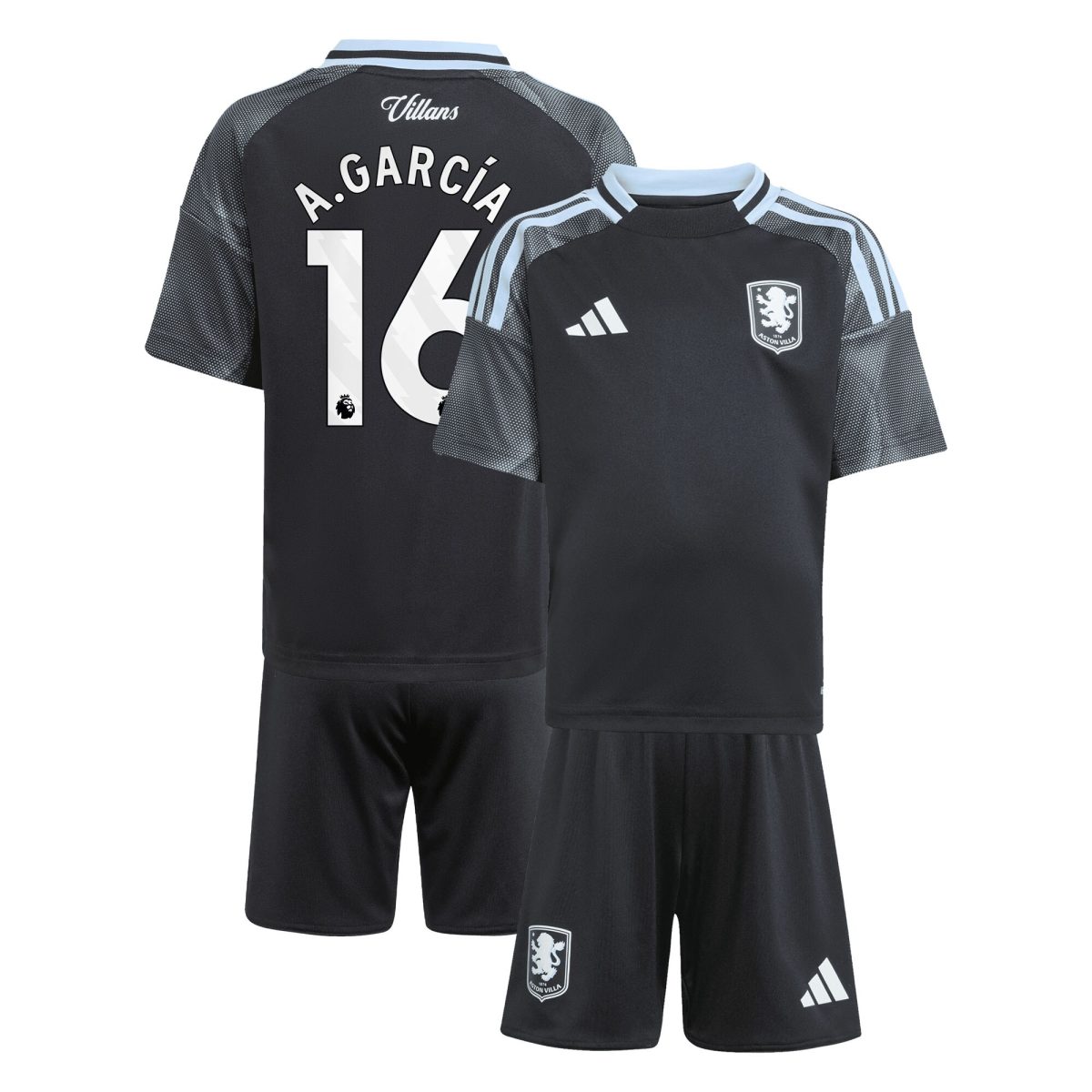aston villa adidas away mini kit 2025-26 with a.garcía 16 printing Collection - Aston Villa Official Store