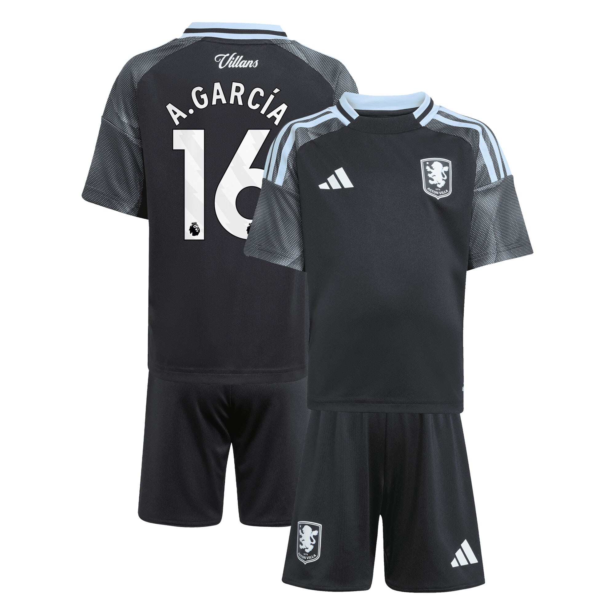 aston villa adidas away mini kit 2025-26 with a.garcía 16 printing Collection - Aston Villa Official Store