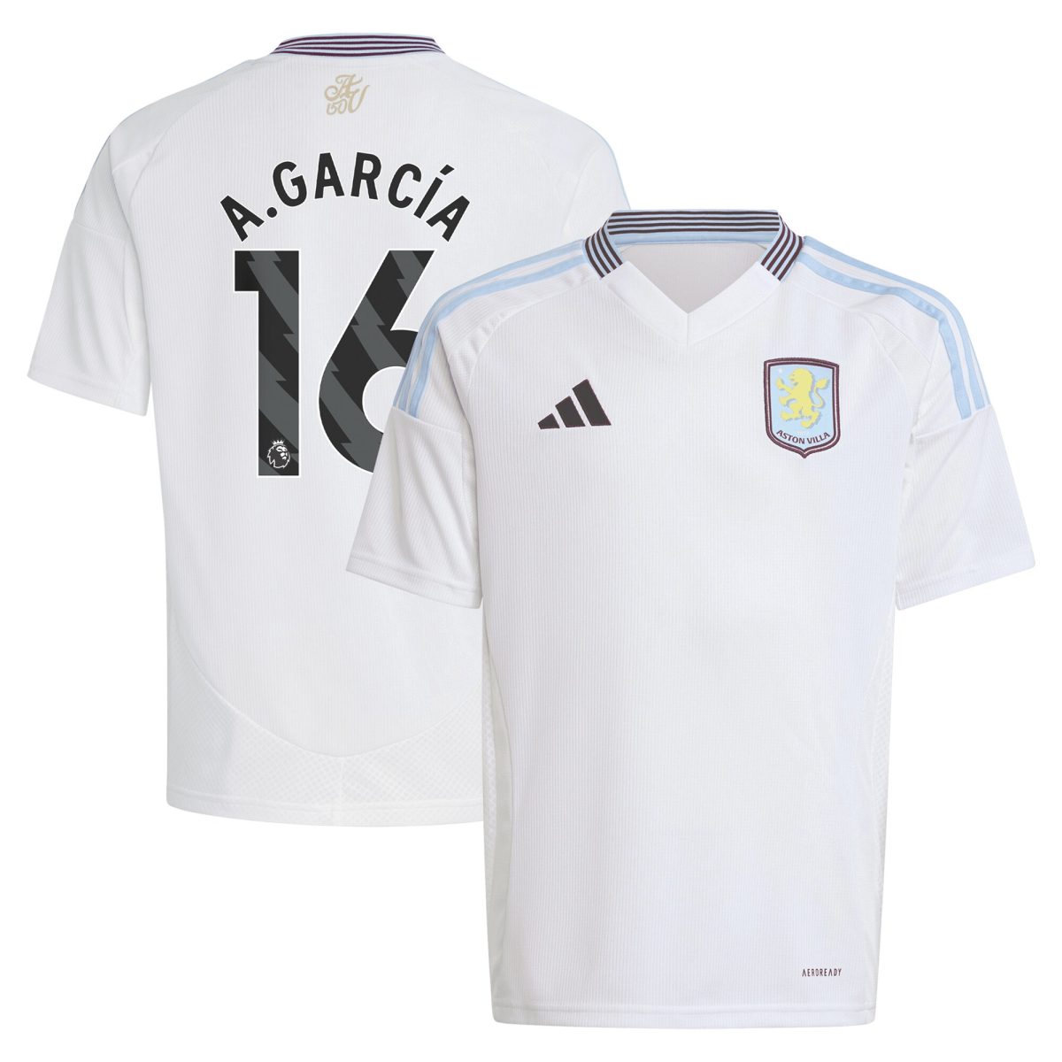 aston villa adidas away shirt 2024-25 – kids with a.garcía 16 printing Collection - Aston Villa Official Store