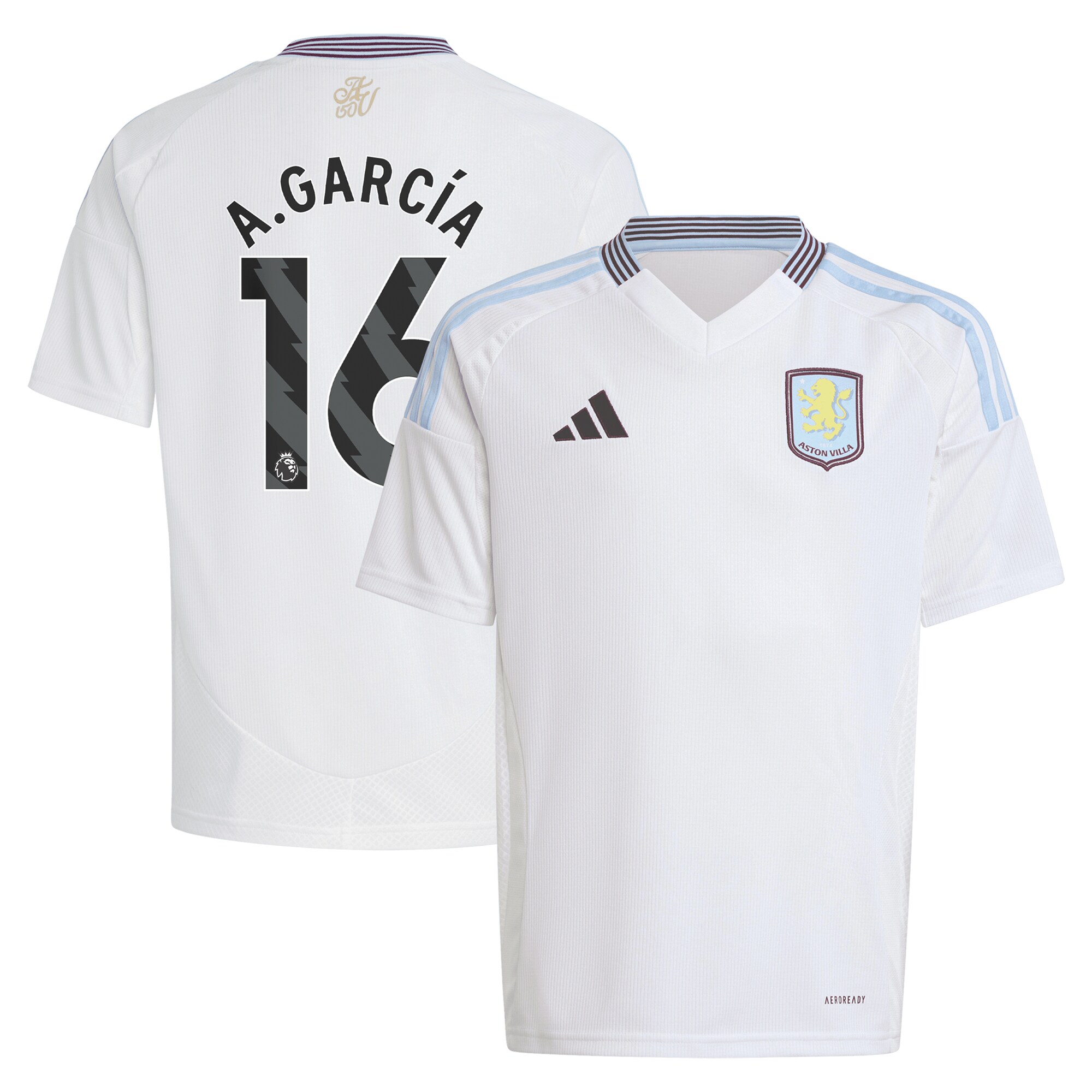 aston villa adidas away shirt 2024-25 – kids with a.garcía 16 printing Collection - Aston Villa Official Store