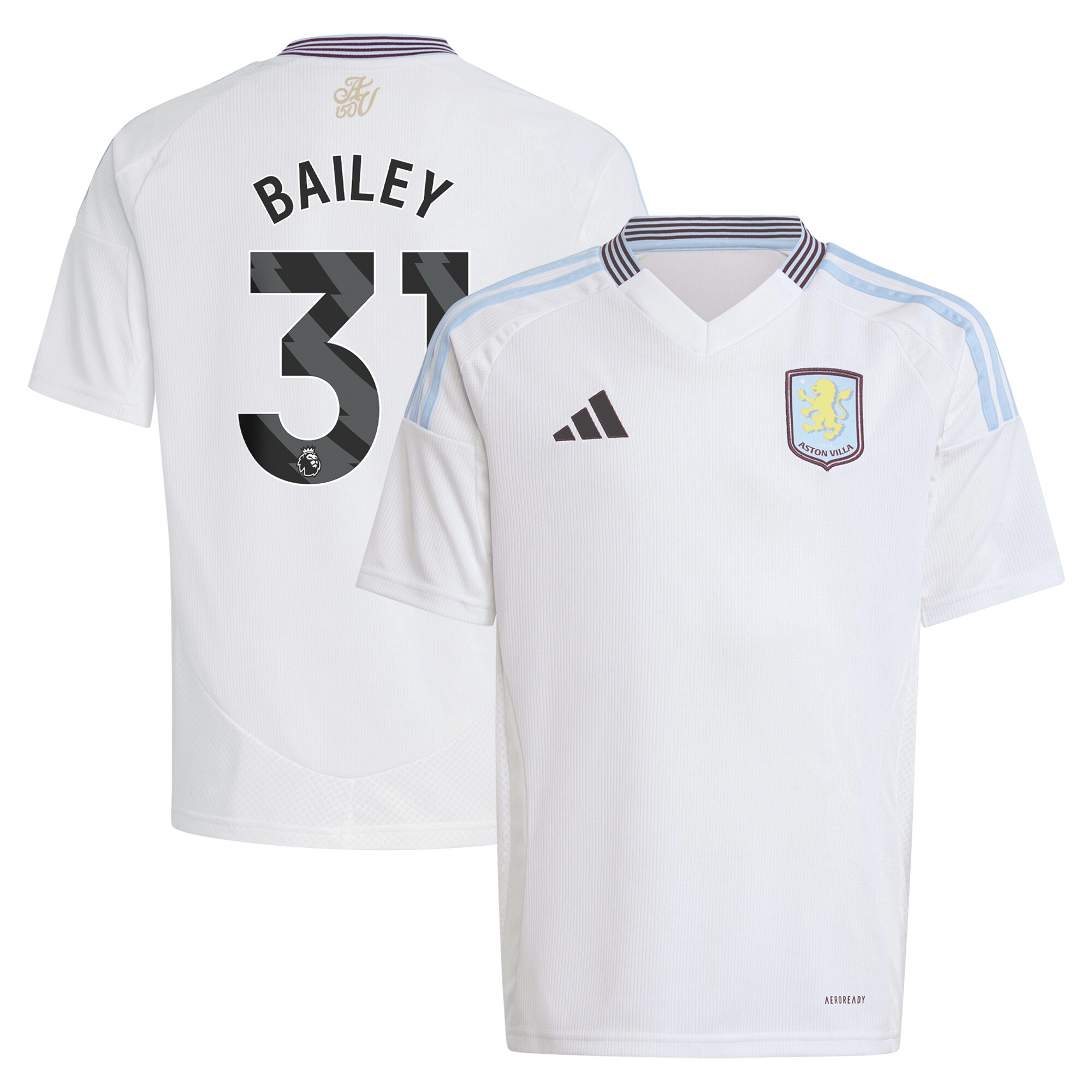 aston villa adidas away shirt 2024-25 – kids with bailey 31 printing Collection - Aston Villa Official Store