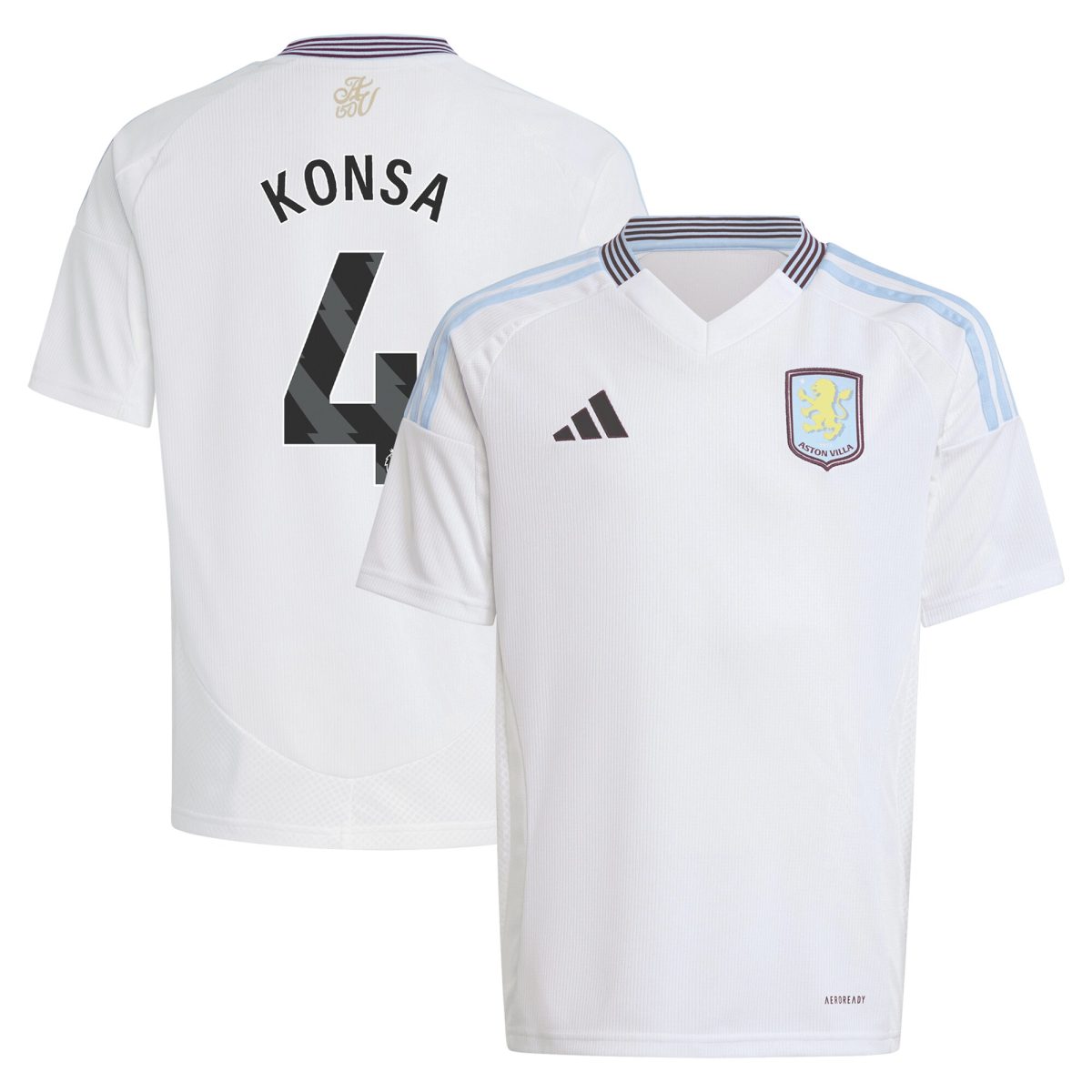 aston villa adidas away shirt 2024-25 – kids with konsa 4 printing Collection - Aston Villa Official Store