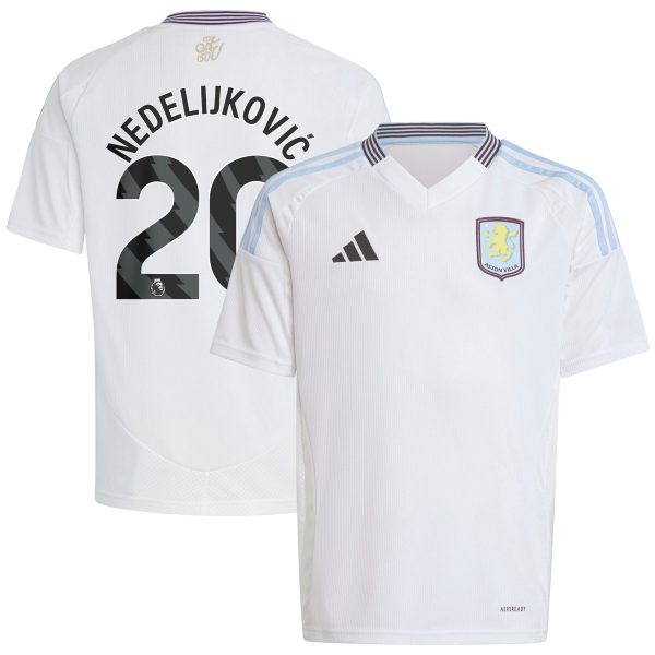 aston villa adidas away shirt 2024-25 – kids with nedeljković 20 printing Collection - Aston Villa Official Store