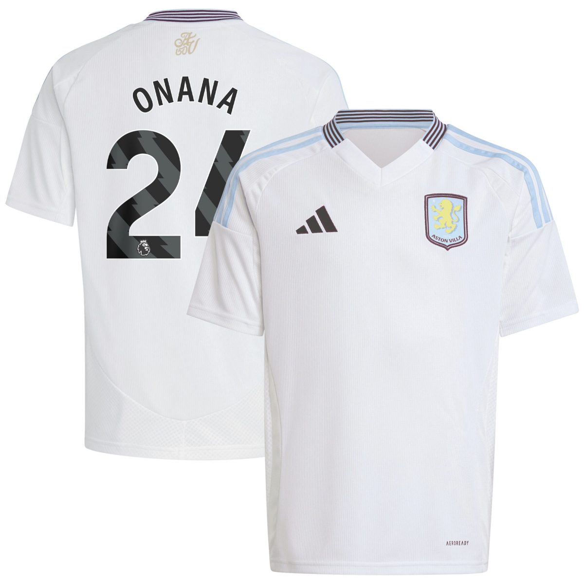 aston villa adidas away shirt 2024-25 – kids with onana 24 printing Collection - Aston Villa Official Store