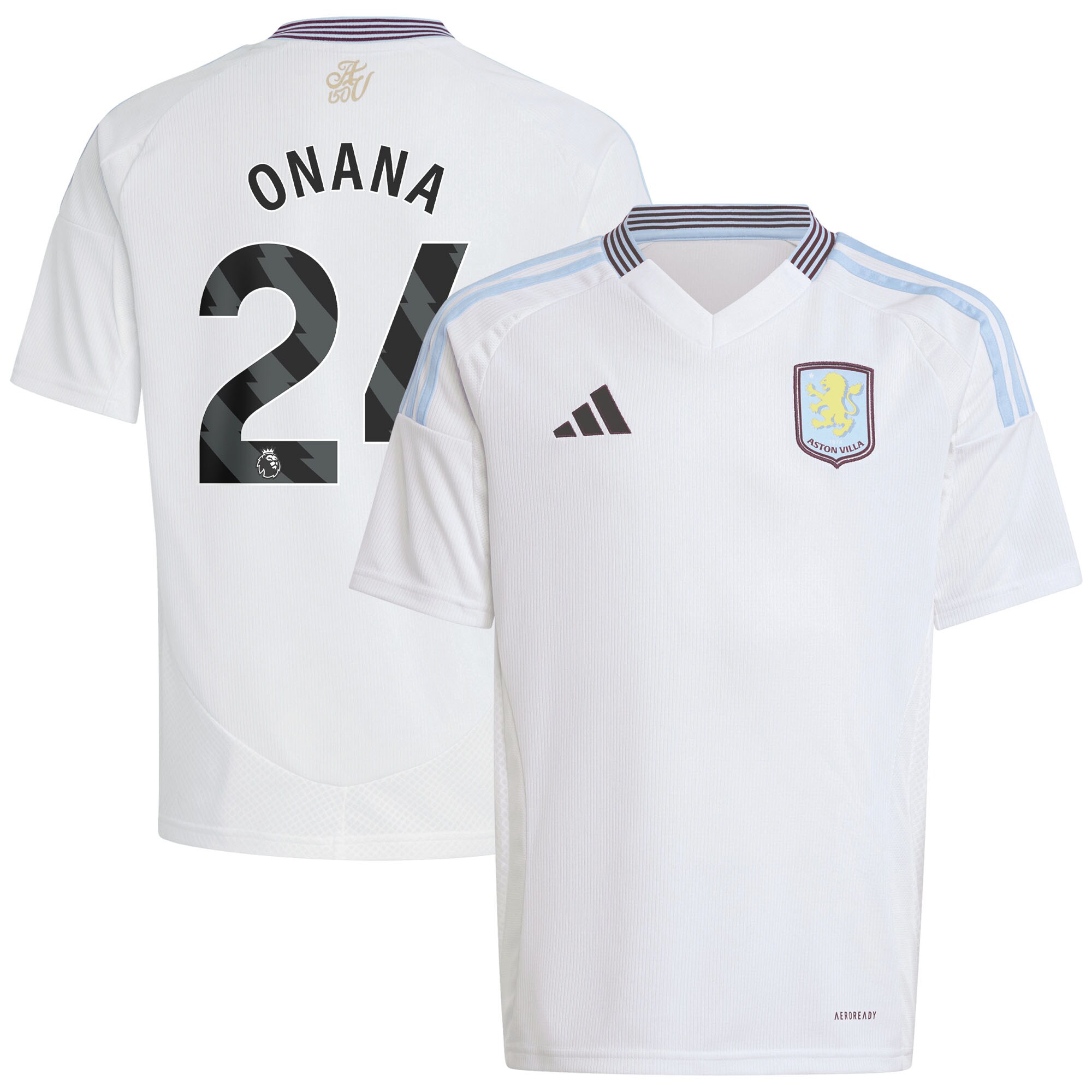 aston villa adidas away shirt 2024-25 – kids with onana 24 printing Collection - Aston Villa Official Store