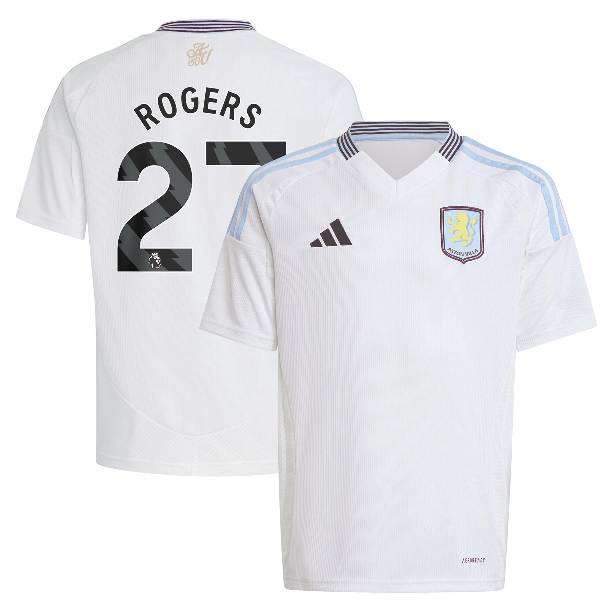 aston villa adidas away shirt 2024-25 – kids with rogers 27 printing Collection - Aston Villa Official Store