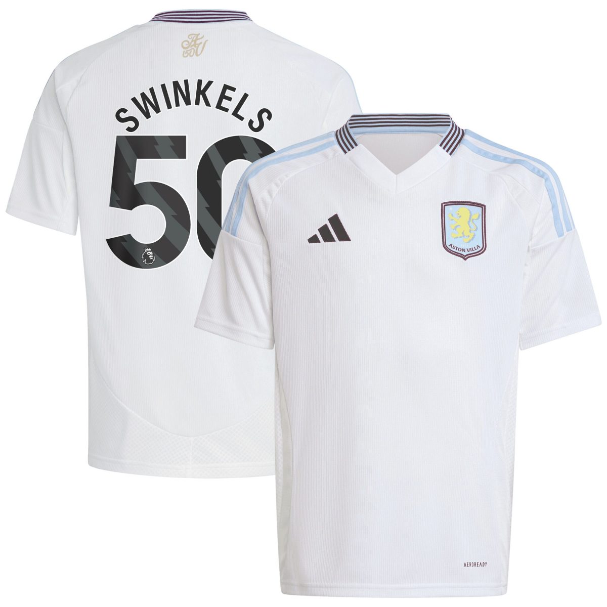 aston villa adidas away shirt 2024-25 – kids with swinkels 50 printing Collection - Aston Villa Official Store