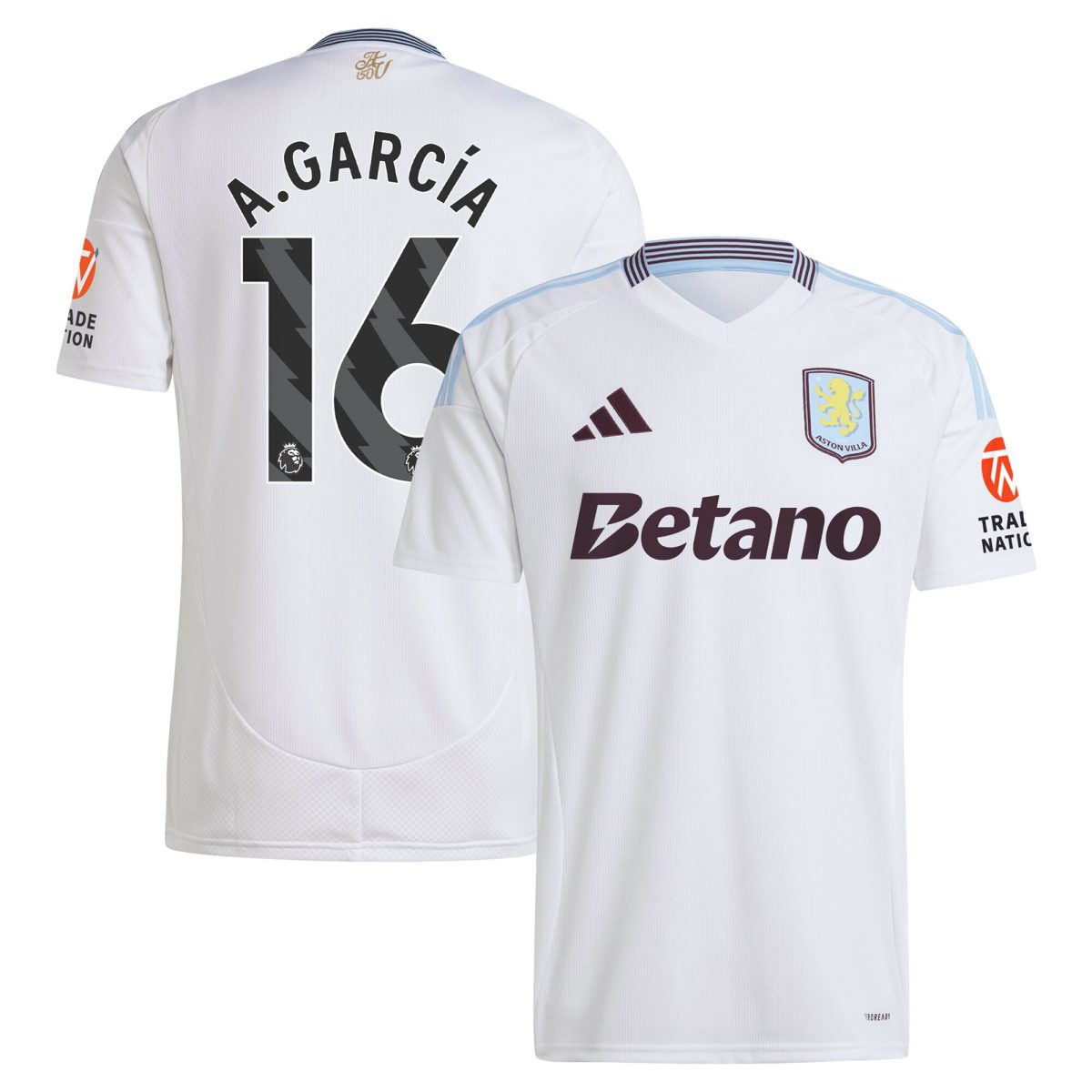 aston villa adidas away shirt 2024-25 with a.garcía 16 printing Collection - Aston Villa Official Store