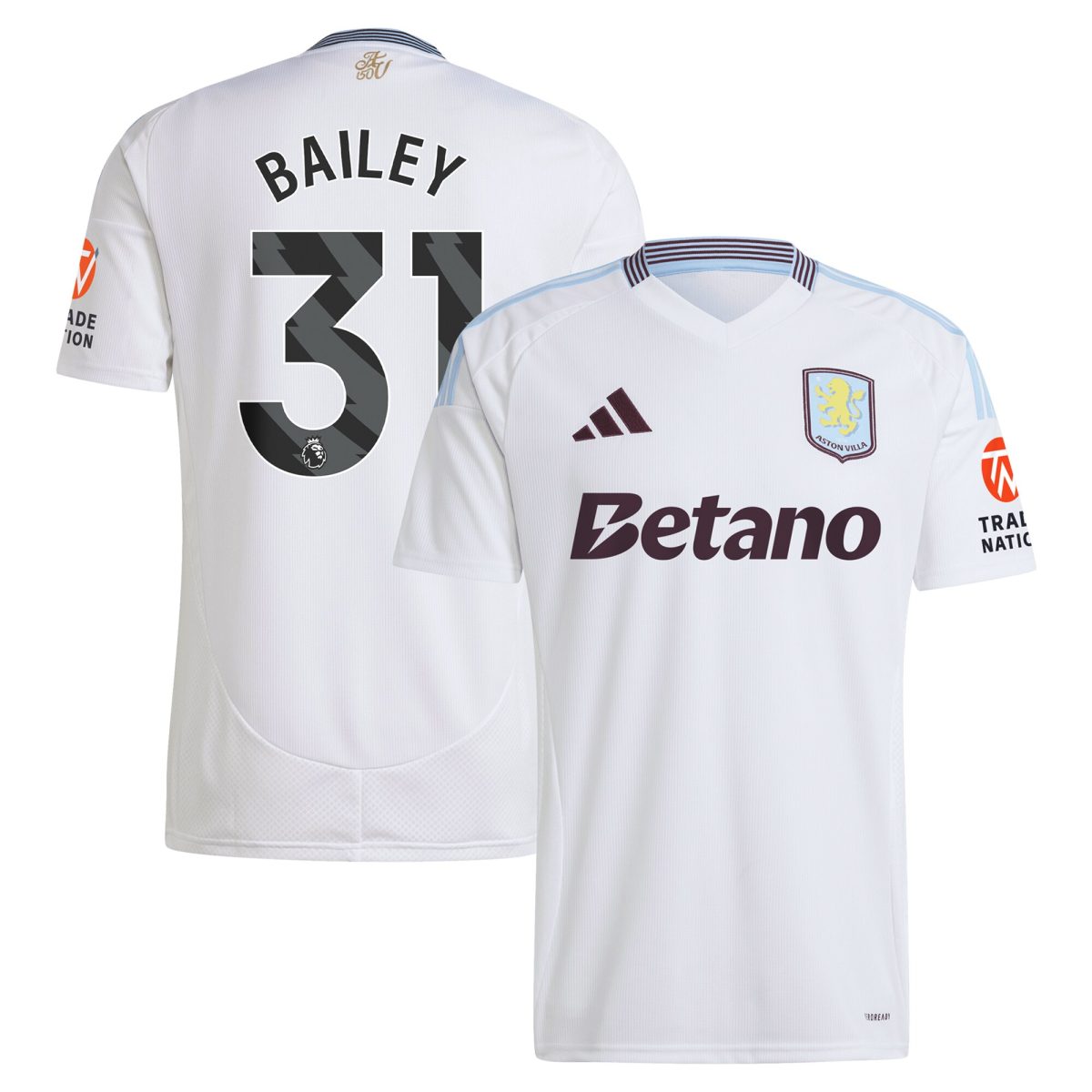 aston villa adidas away shirt 2024-25 with bailey 31 printing Collection - Aston Villa Official Store
