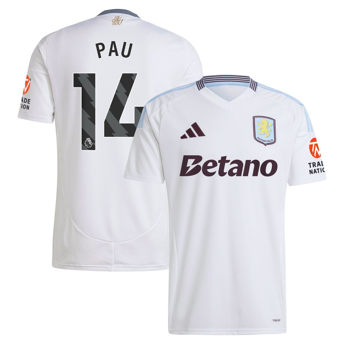 aston villa adidas away shirt 2024-25 with pau 14 printing Collection - Aston Villa Official Store