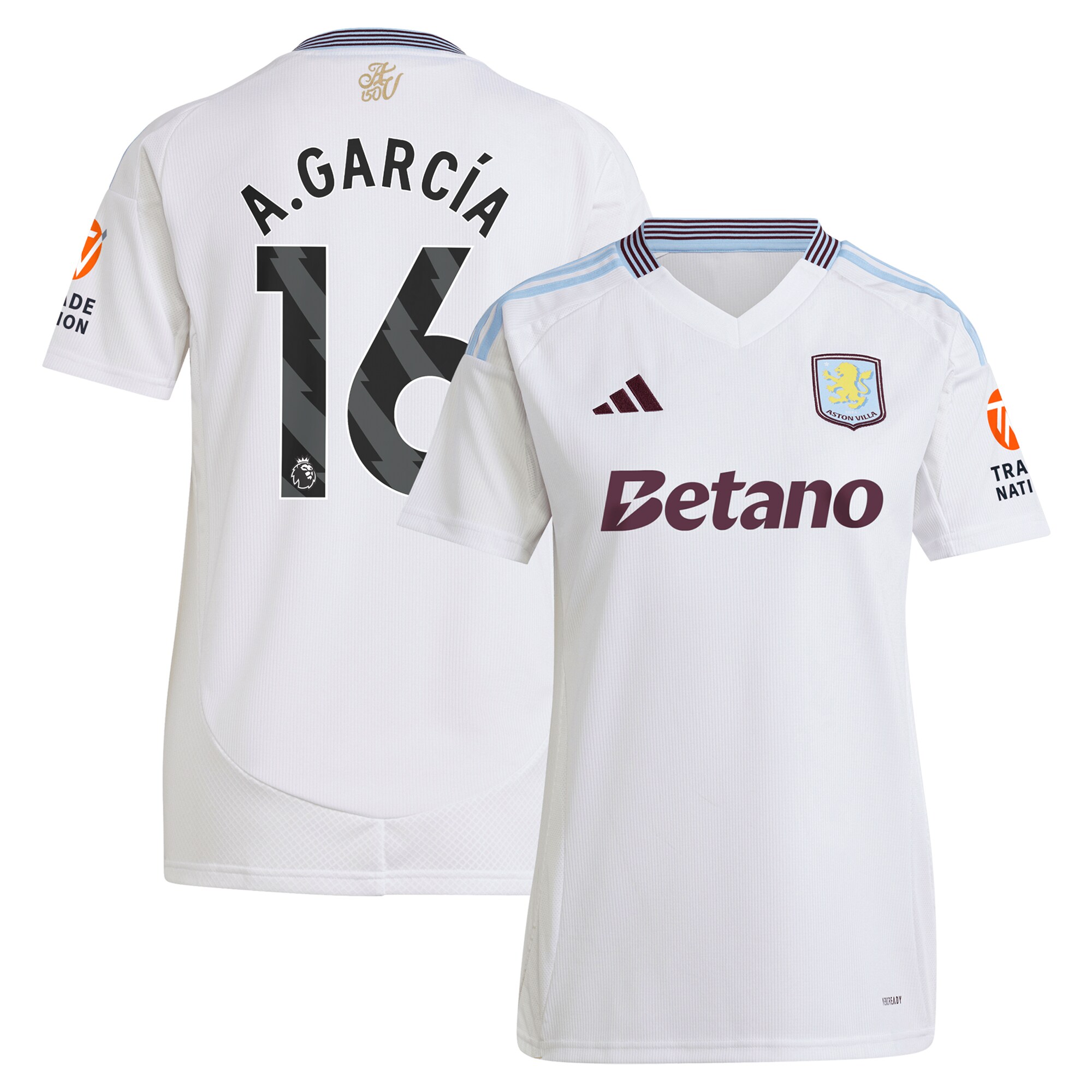 aston villa adidas away shirt 2024-25 – womens with a.garcía 16 printing Collection - Aston Villa Official Store