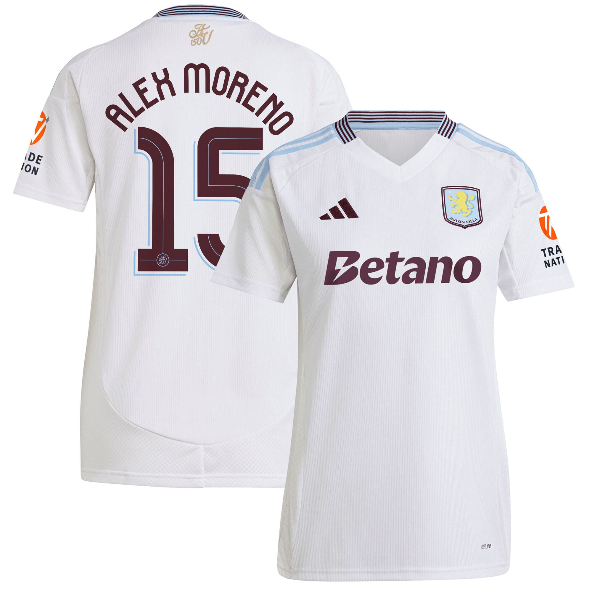 aston villa adidas away shirt 2024-25 – womens with alex moreno 15 cup printing Collection - Aston Villa Official Store