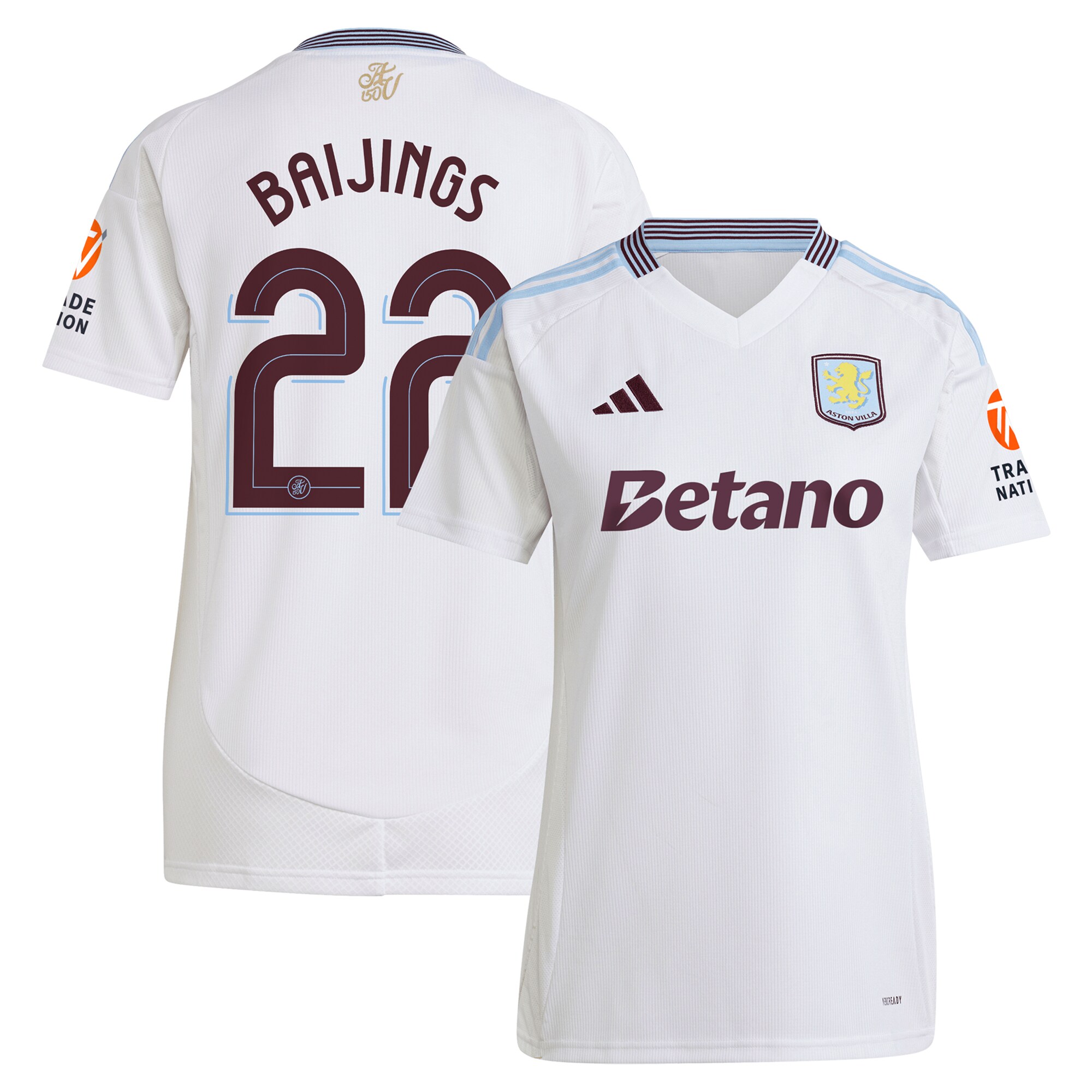 aston villa adidas away shirt 2024-25 – womens with baijings 22 cup printing Collection - Aston Villa Official Store