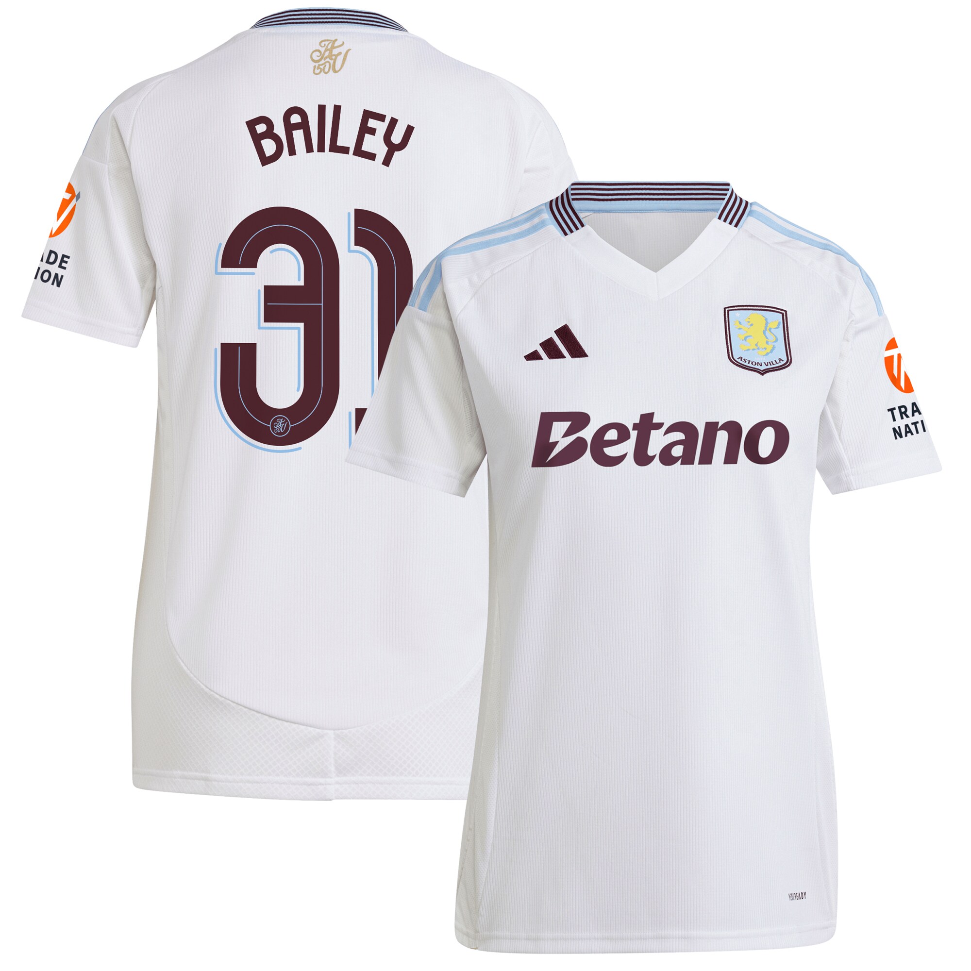aston villa adidas away shirt 2024-25 – womens with bailey 31 cup printing Collection - Aston Villa Official Store