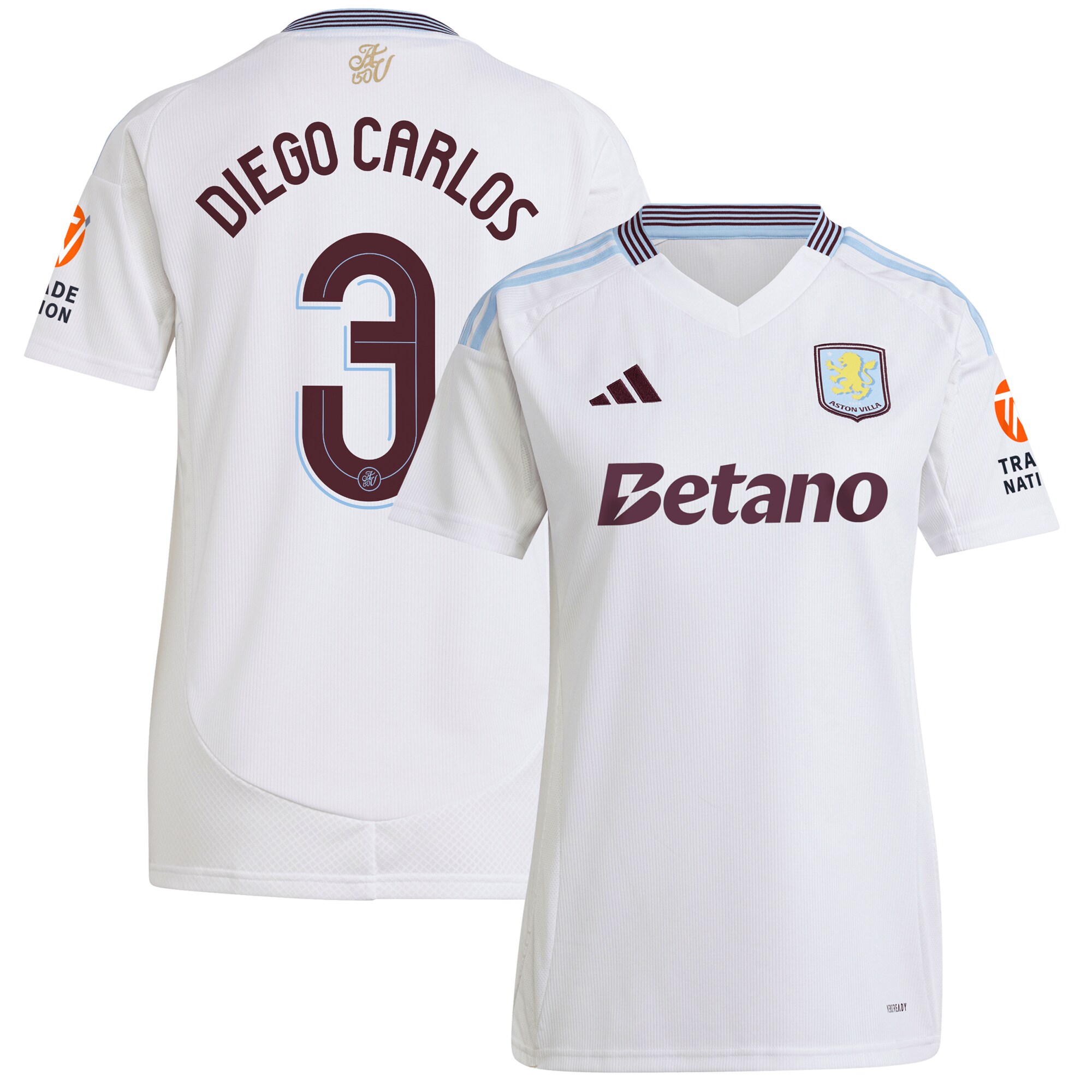 aston villa adidas away shirt 2024-25 – womens with diego carlos 3 cup printing Collection - Aston Villa Official Store