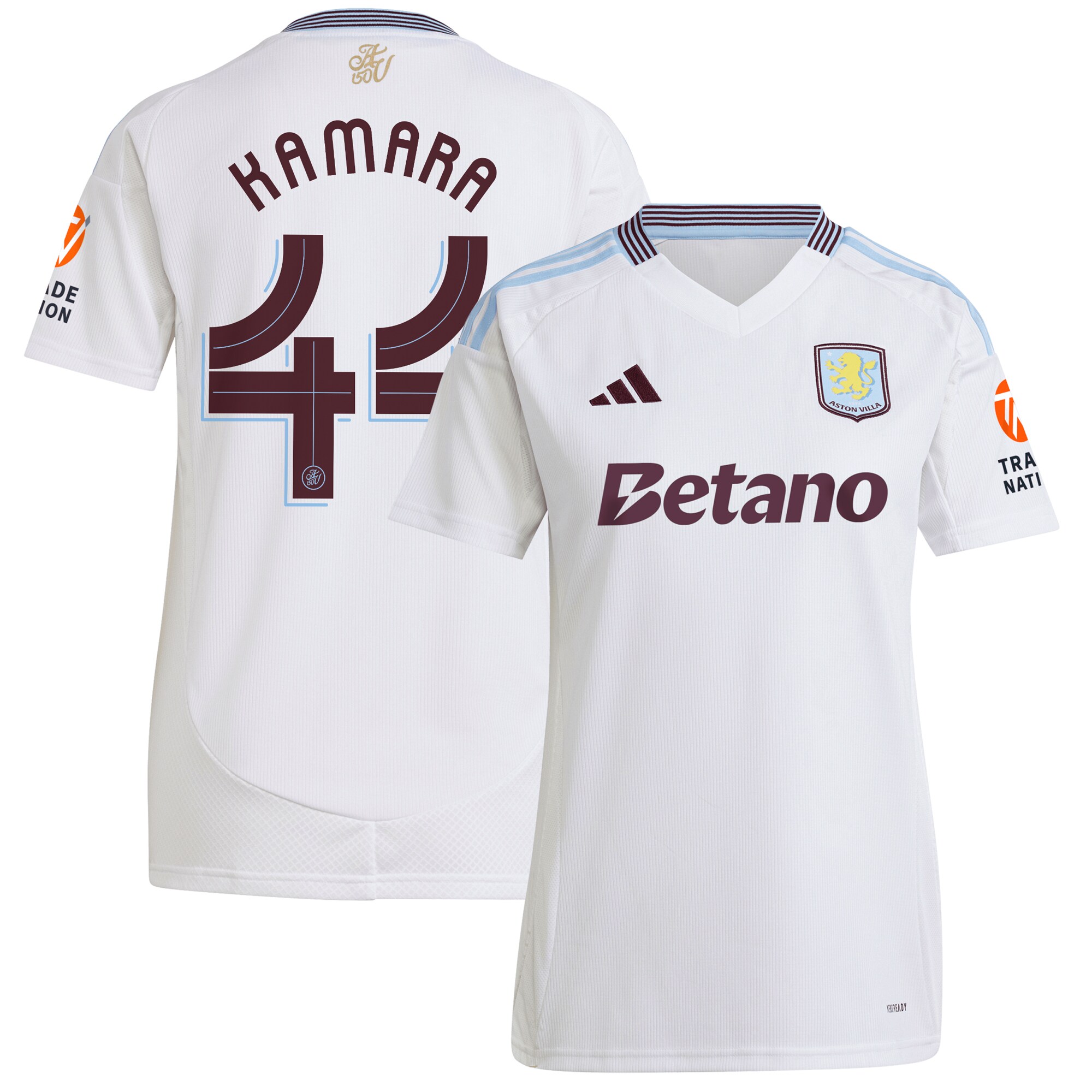 aston villa adidas away shirt 2024-25 – womens with kamara 44 cup printing Collection - Aston Villa Official Store