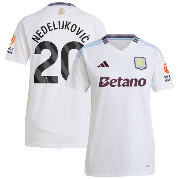 aston villa adidas away shirt 2024-25 – womens with nedeljković 20 printing Collection - Aston Villa Official Store