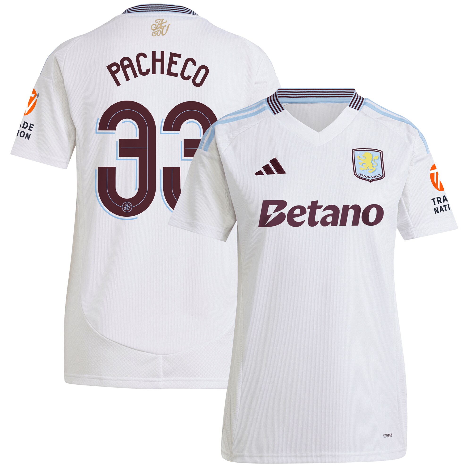 aston villa adidas away shirt 2024-25 – womens with pacheco 33 cup printing Collection - Aston Villa Official Store