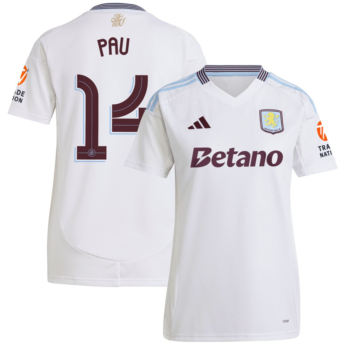 aston villa adidas away shirt 2024-25 – womens with pau 14 cup printing Collection - Aston Villa Official Store