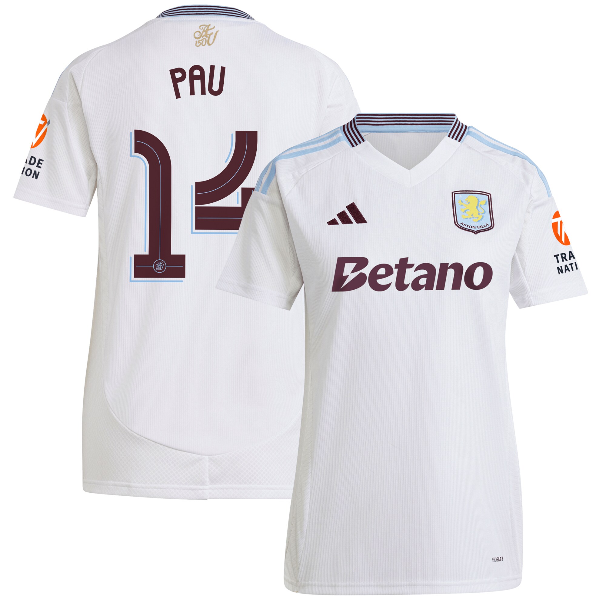 aston villa adidas away shirt 2024-25 – womens with pau 14 cup printing Collection - Aston Villa Official Store