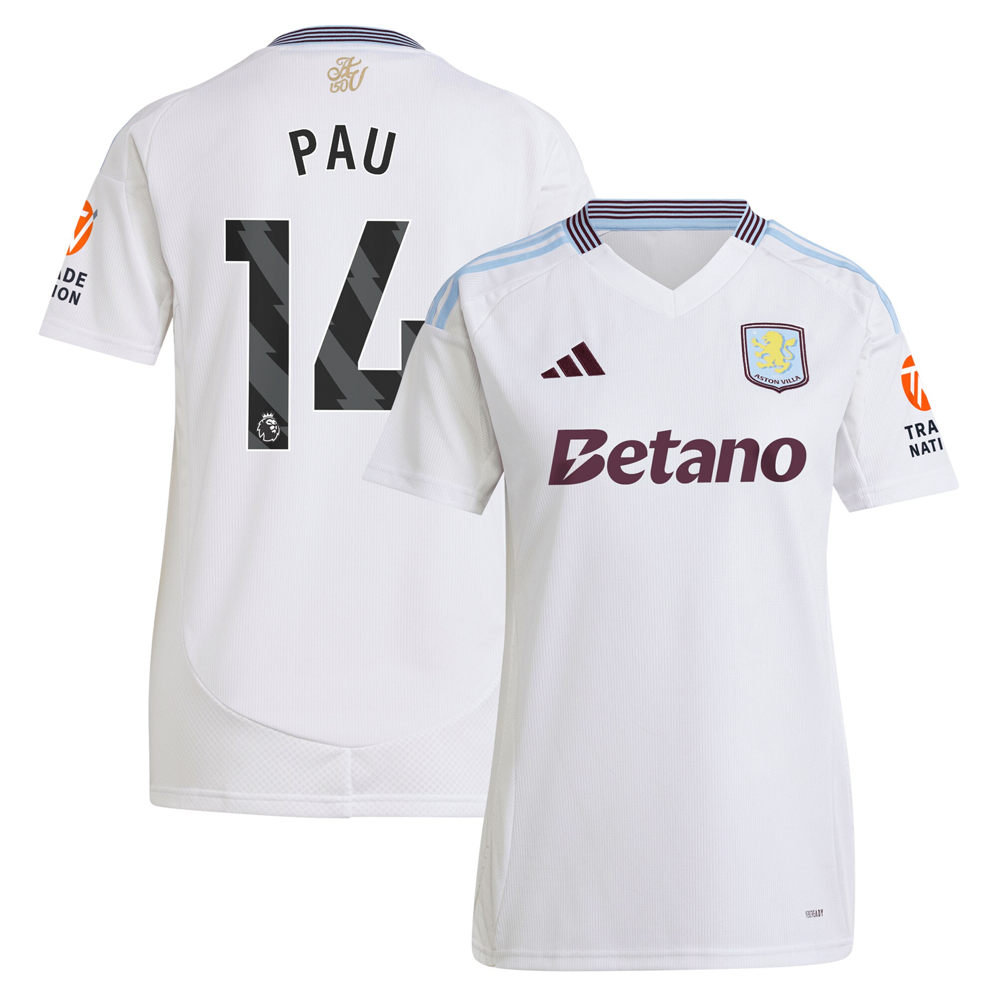 aston villa adidas away shirt 2024-25 – womens with pau 14 printing Collection - Aston Villa Official Store