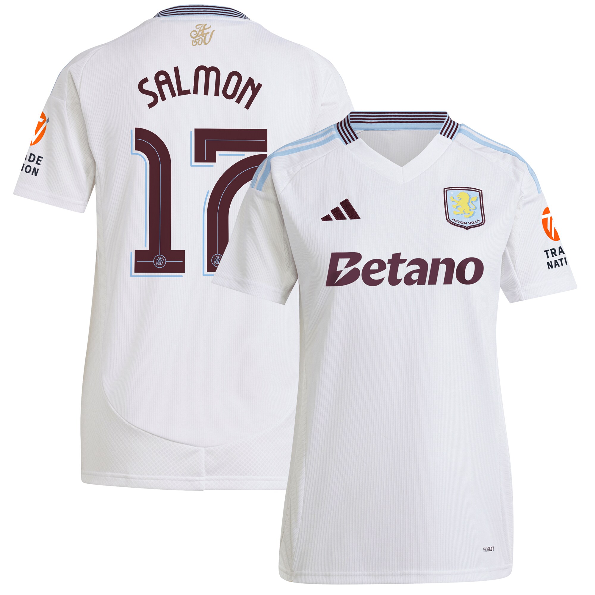 aston villa adidas away shirt 2024-25 – womens with salmon 17 cup printing Collection - Aston Villa Official Store