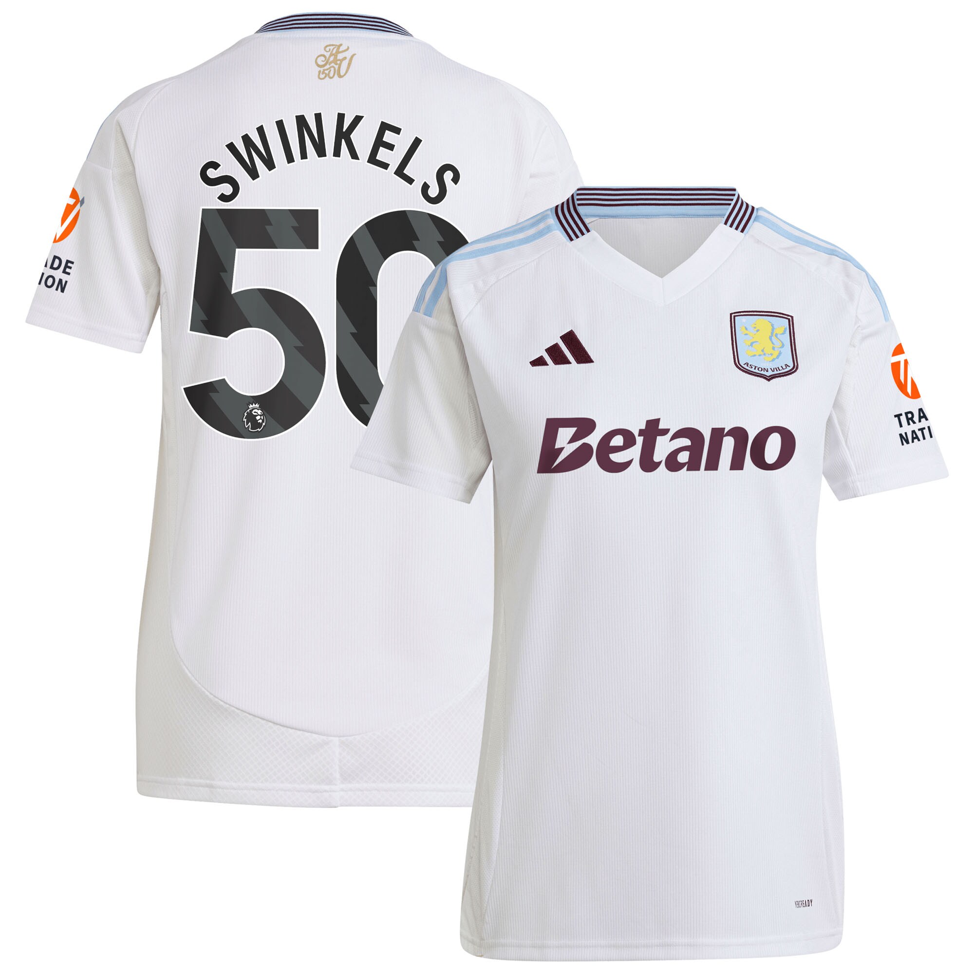 aston villa adidas away shirt 2024-25 – womens with swinkels 50 printing Collection - Aston Villa Official Store