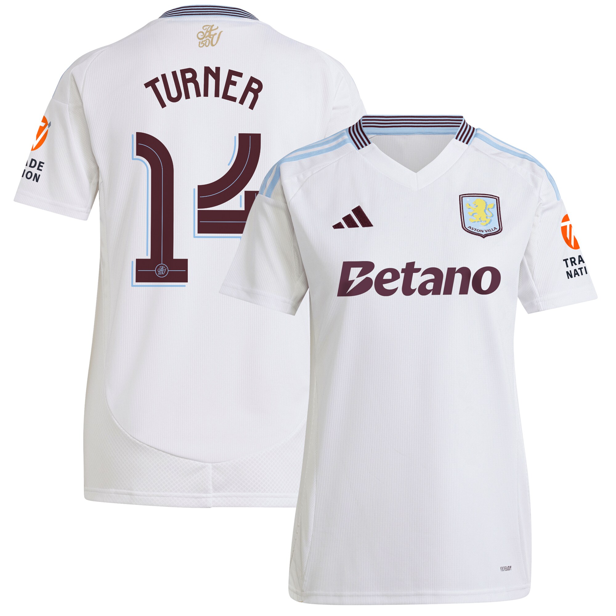 aston villa adidas away shirt 2024-25 – womens with turner 14 cup printing Collection - Aston Villa Official Store