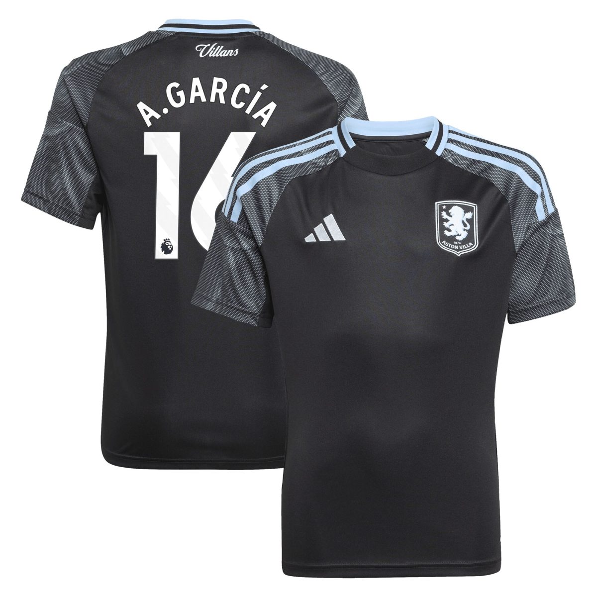aston villa adidas away shirt 2025-26 – kids with a.garcía 16 printing Collection - Aston Villa Official Store