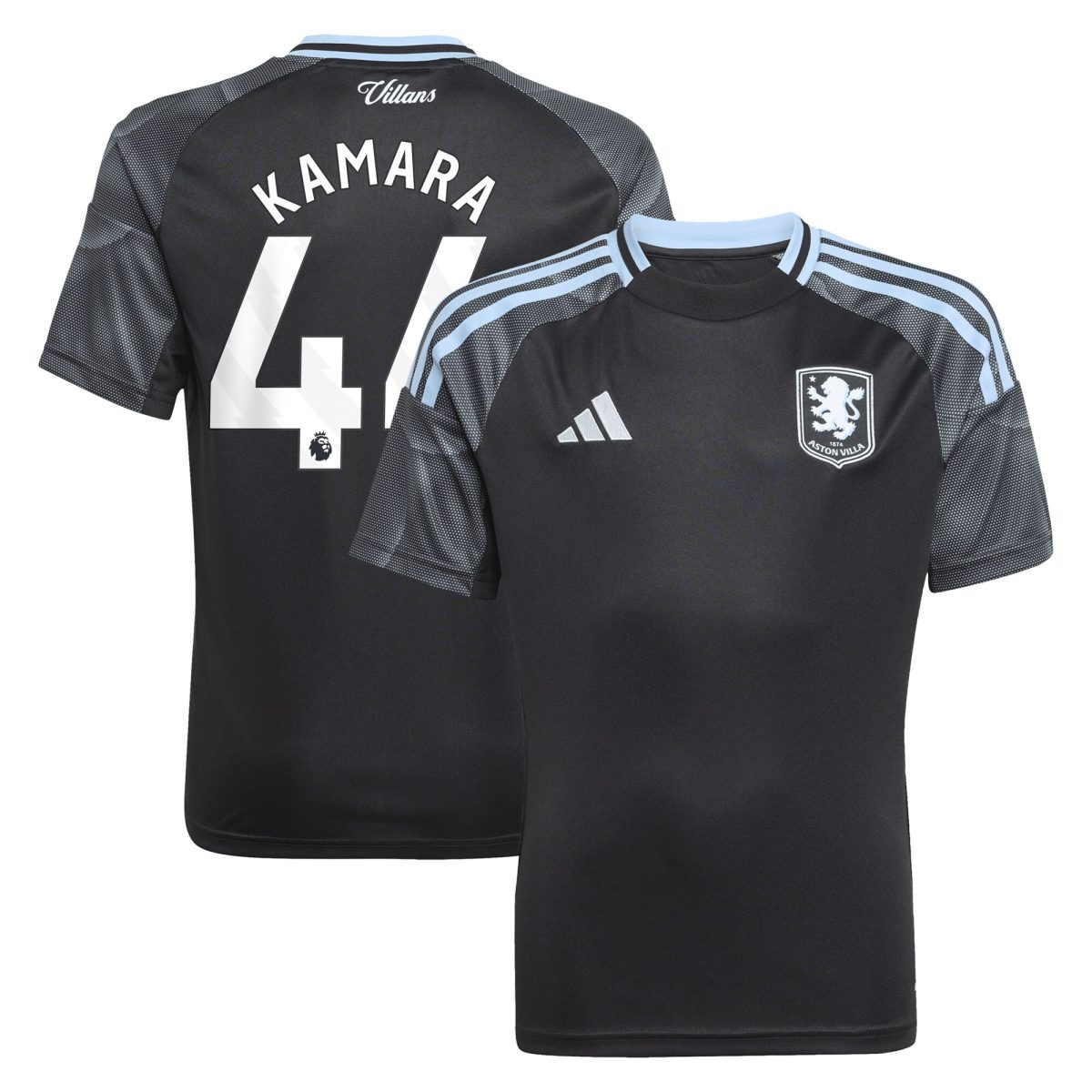 aston villa adidas away shirt 2025-26 – kids with kamara 44 printing Collection - Aston Villa Official Store