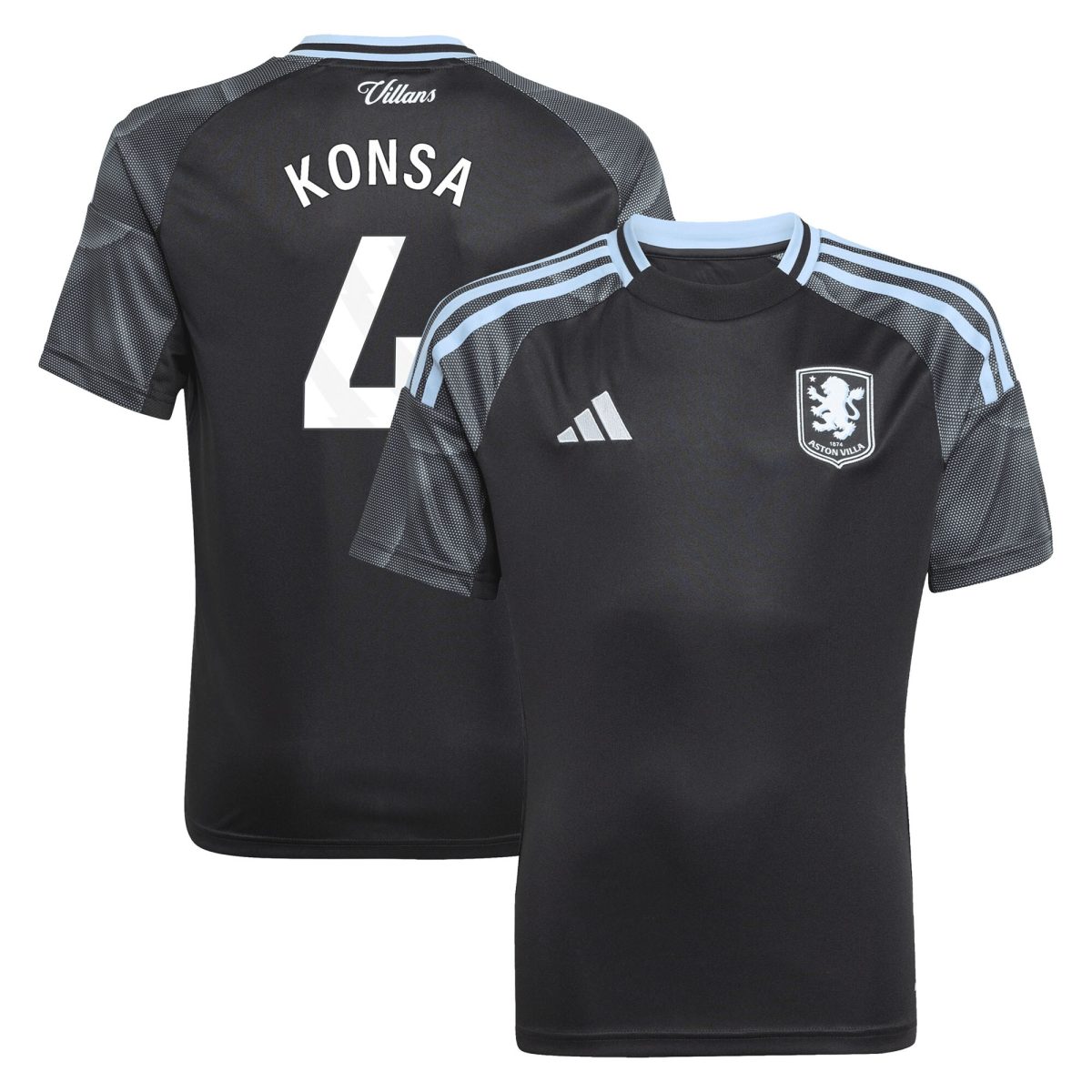 aston villa adidas away shirt 2025-26 – kids with konsa 4 printing Collection - Aston Villa Official Store