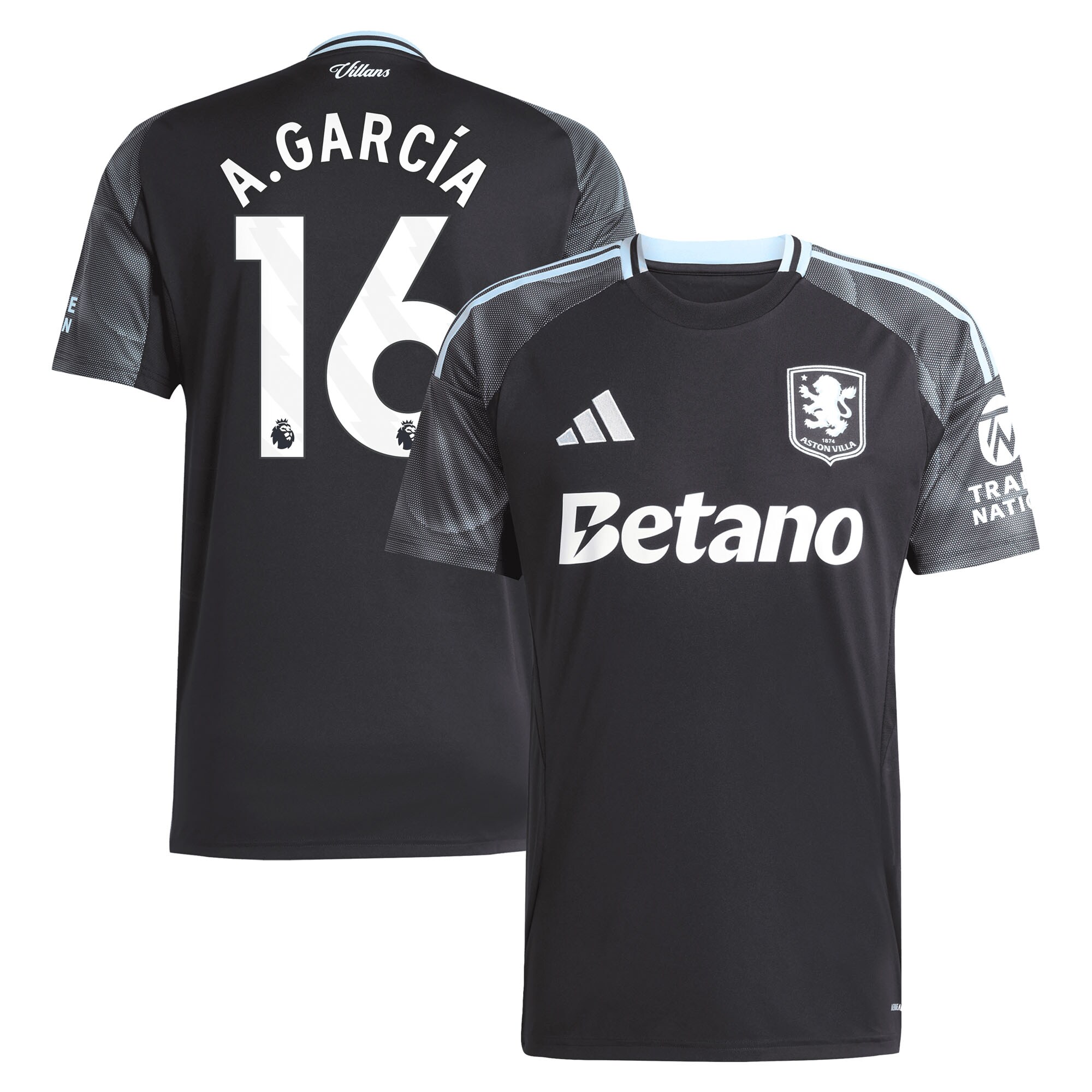 aston villa adidas away shirt 2025-26 with a.garcía 16 printing Collection - Aston Villa Official Store